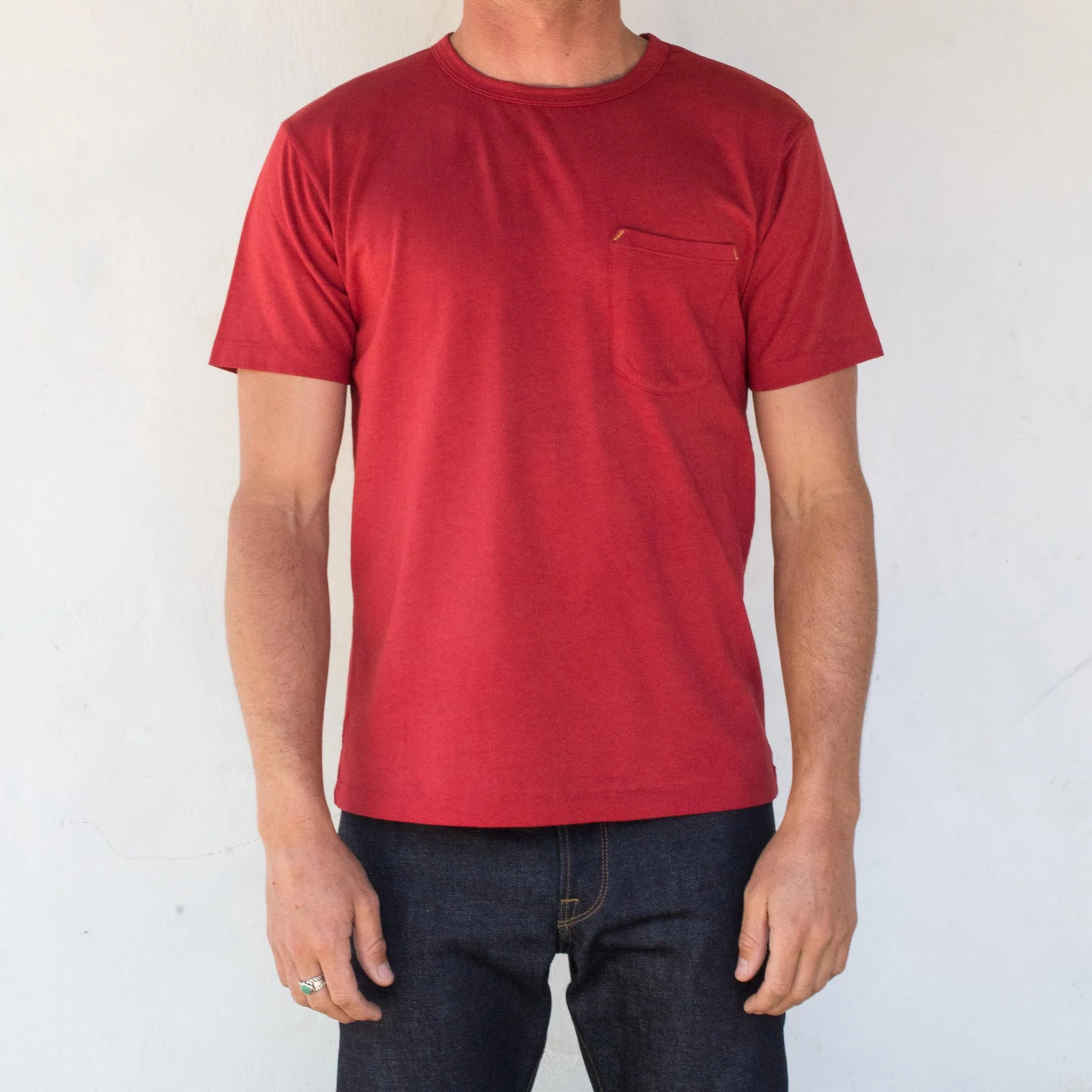 9 Ounce Pocket T-Shirt <span> Red </span> - Image 2