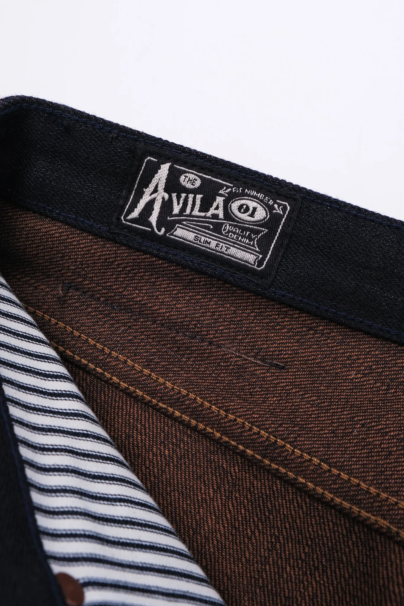 Avila Slim Taper <span> 16 ounce Indigo Brown Denim</span> - Image 10