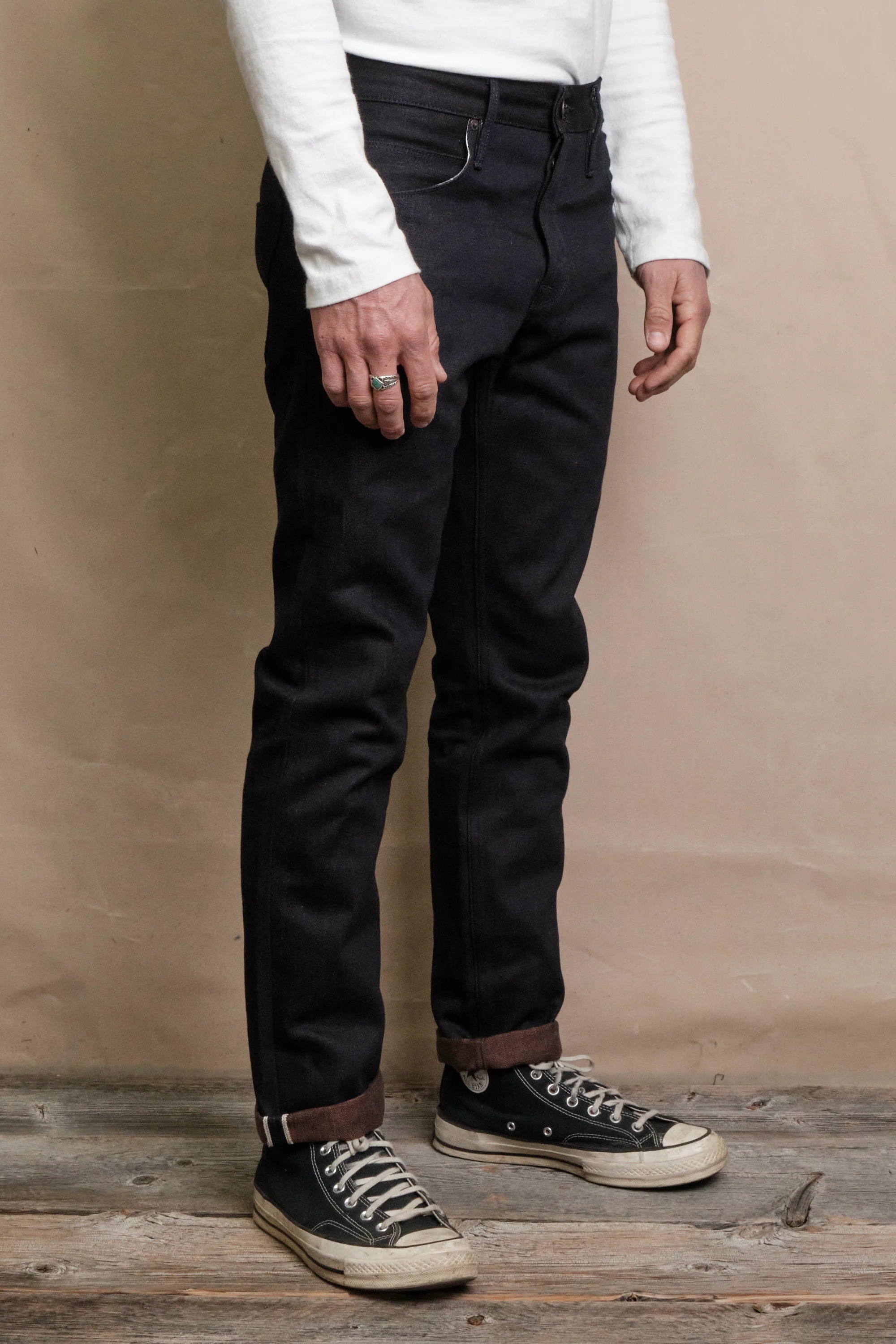 Avila Slim Taper <span> 16 ounce Indigo Brown Denim</span> - Image 3