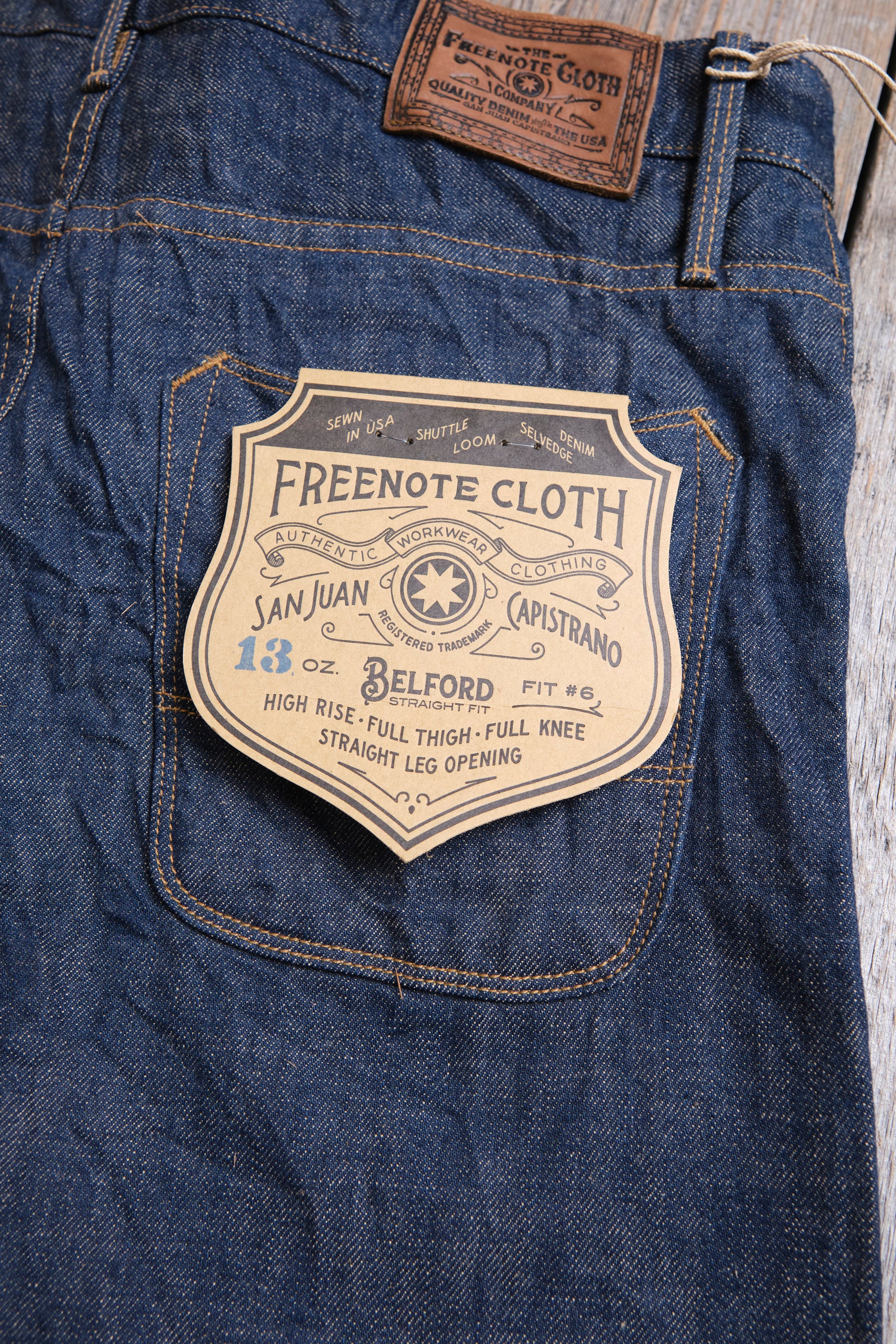 Belford Straight 13 Ounce Natural Rinsed Denim - Image 12