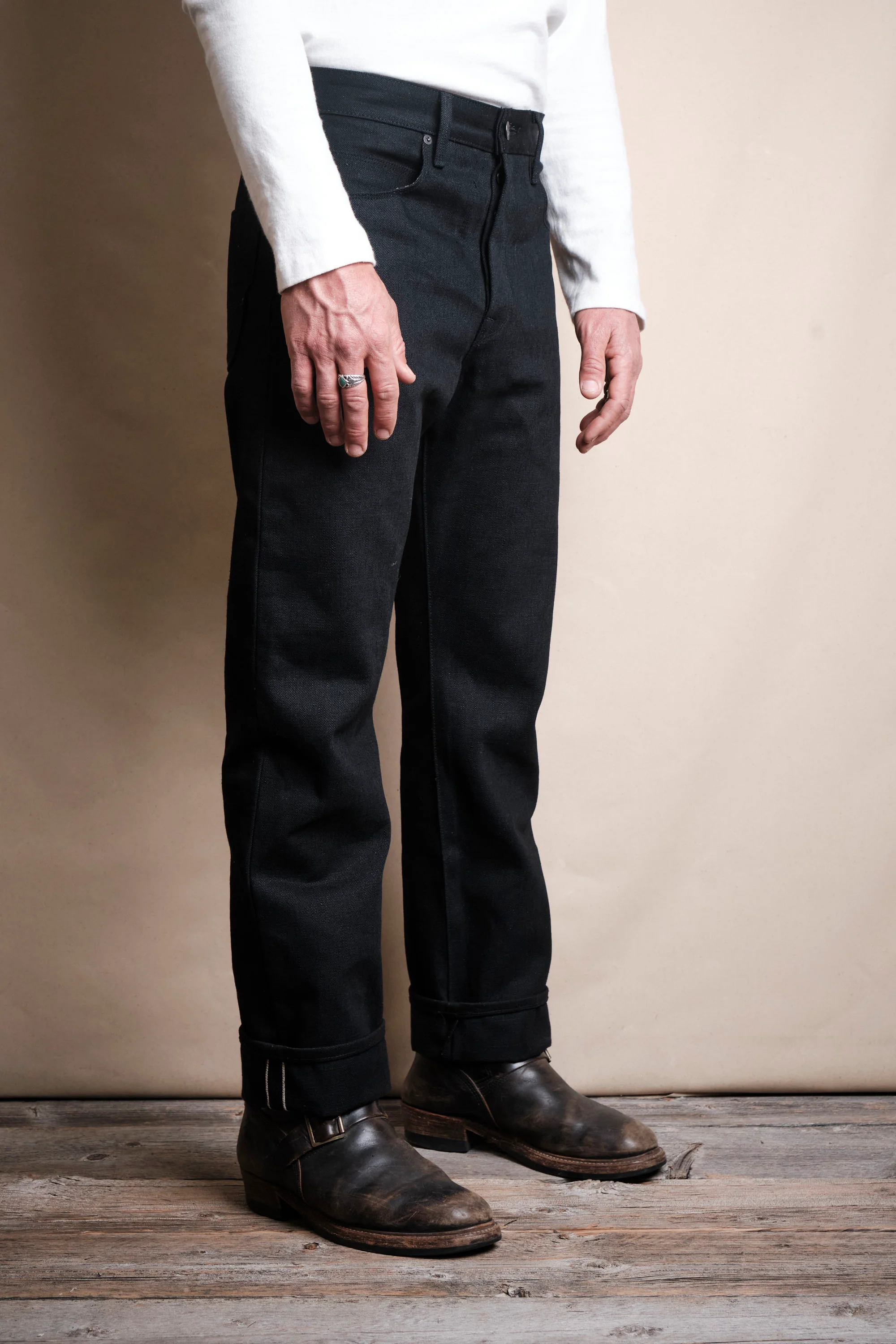 Belford Straight 17 Ounce Black Denim - Image 3