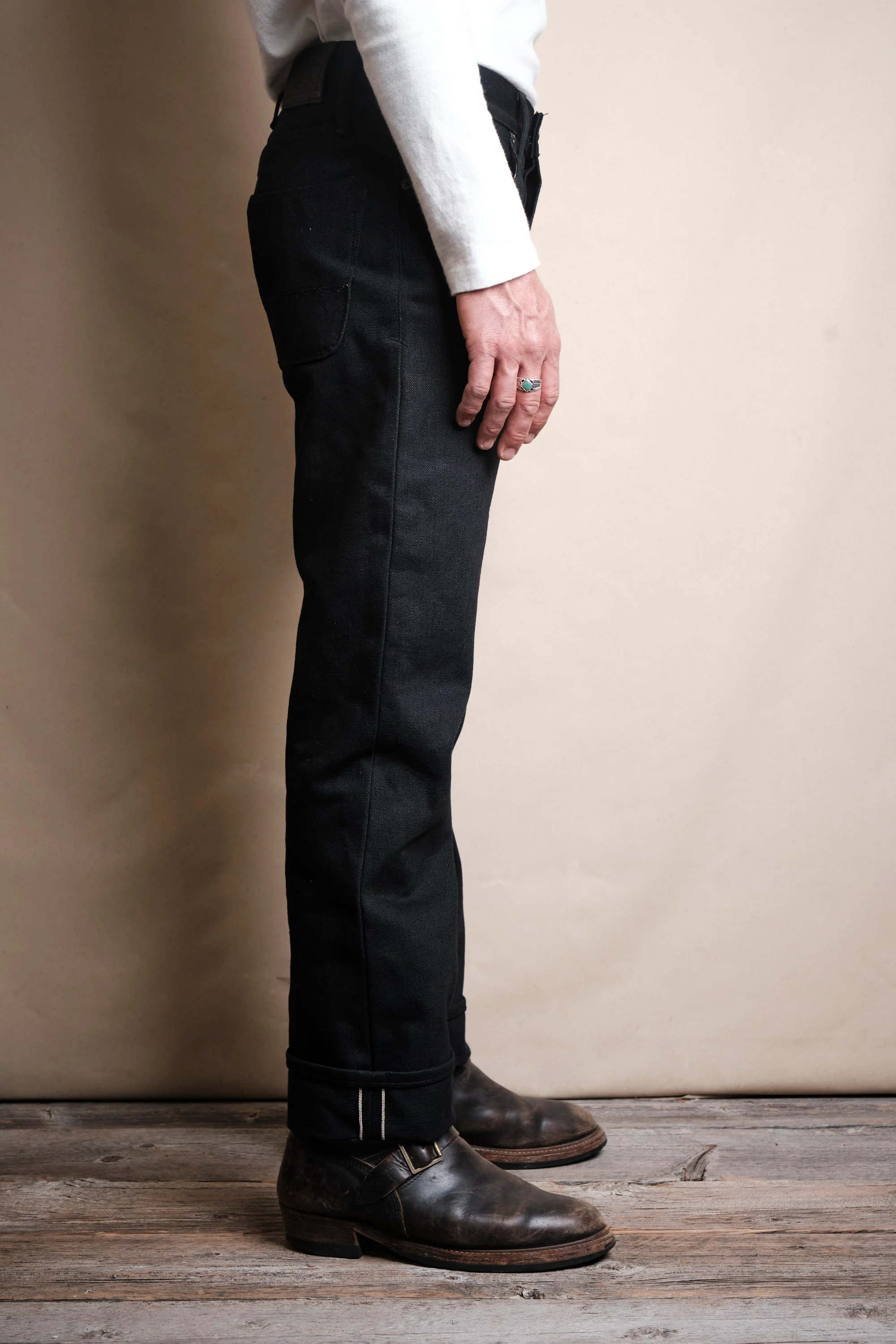 Belford Straight 17 Ounce Black Denim - Image 4
