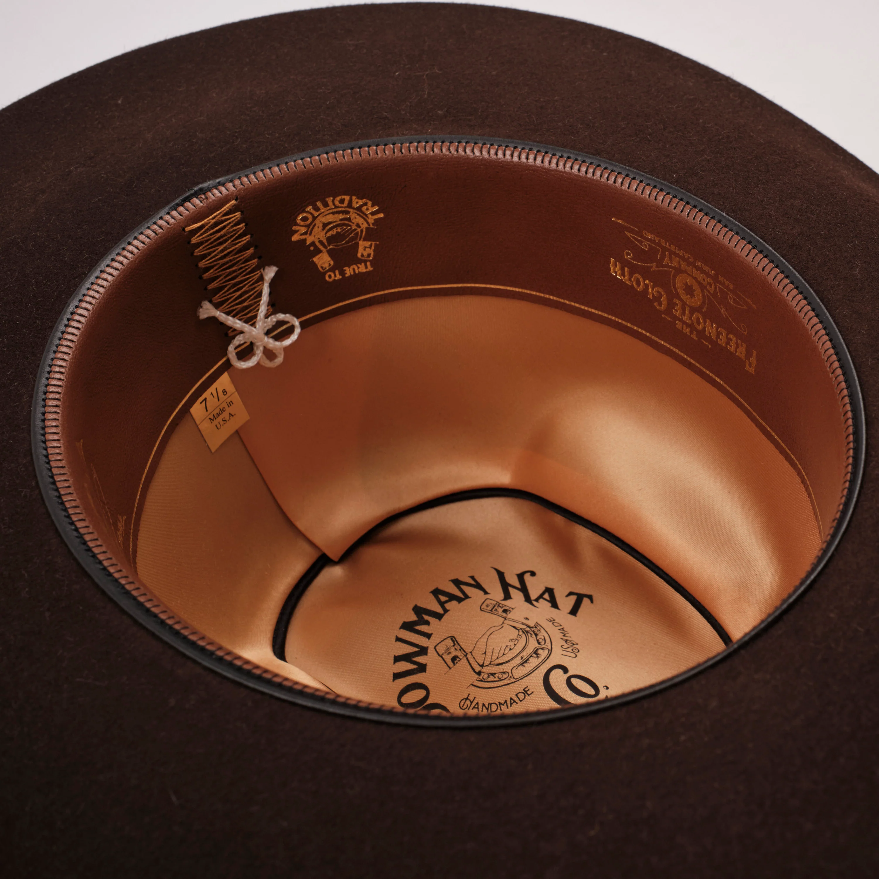 Bowman Hat Co. x Freenote Cloth Cattleman Western Hat Chocolate - Image 5