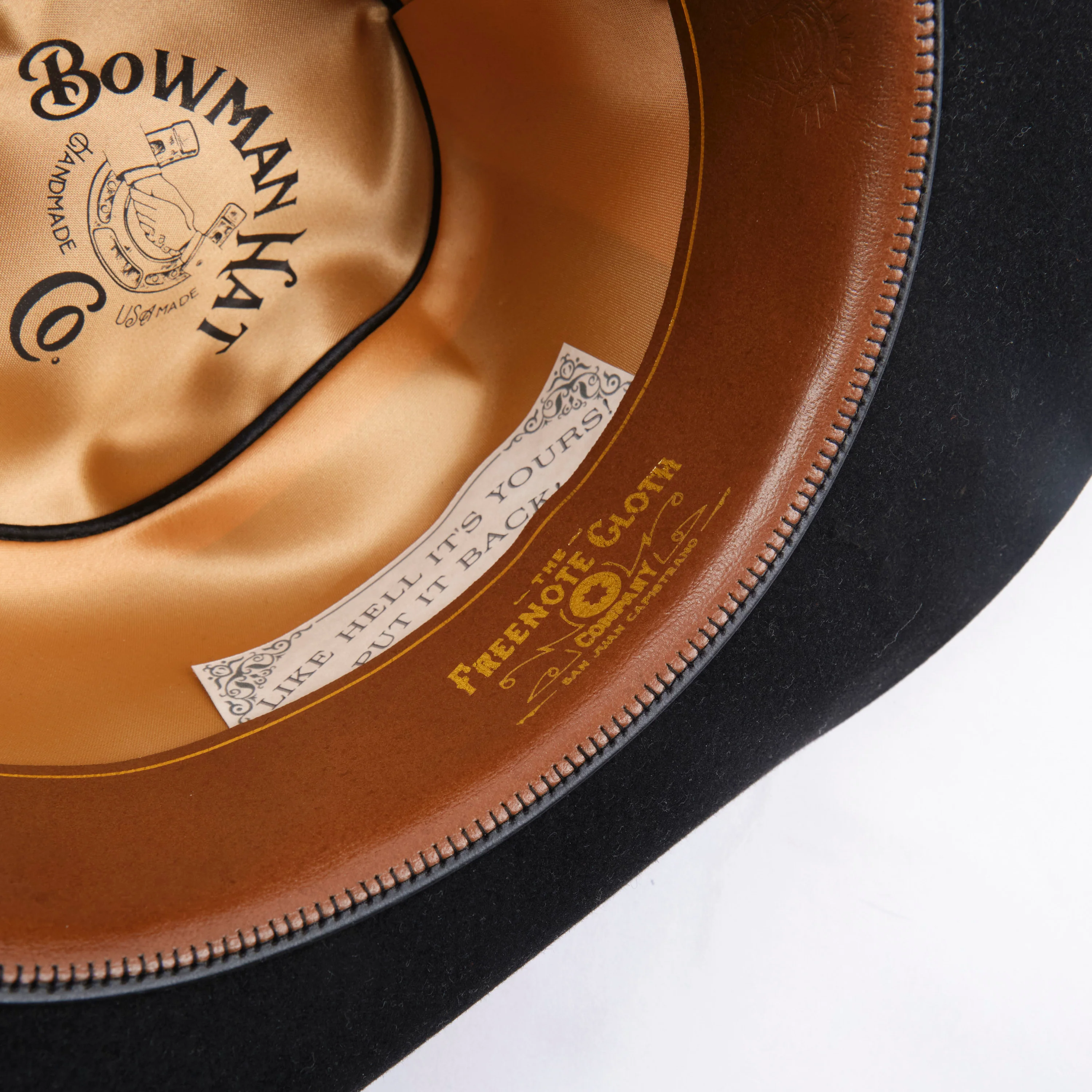 Bowman Hat Co. x Freenote Cloth Cattleman Western Hat Black - Image 6