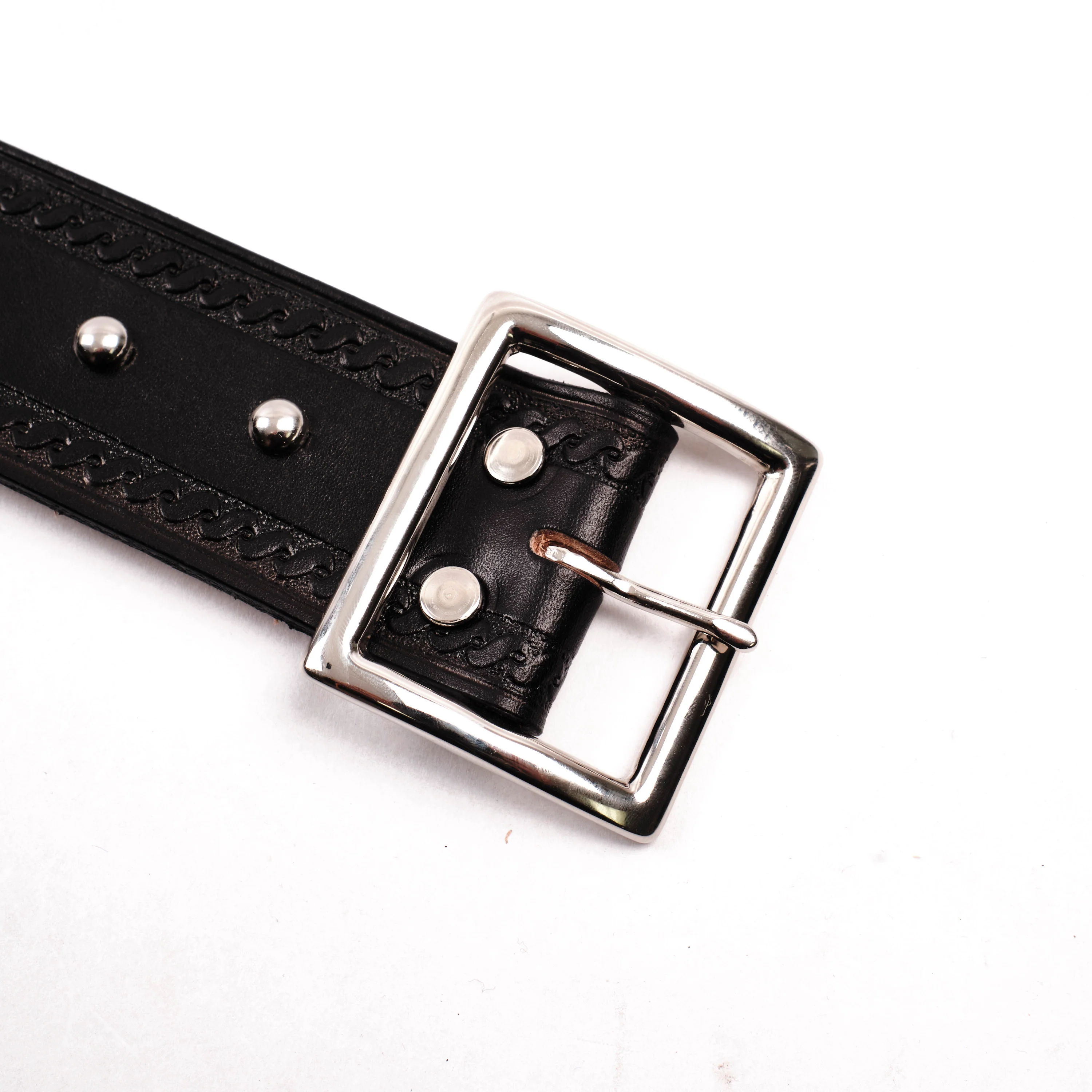 Codina Leather - Serpentine Spotted Garrison Belt Black - Image 2