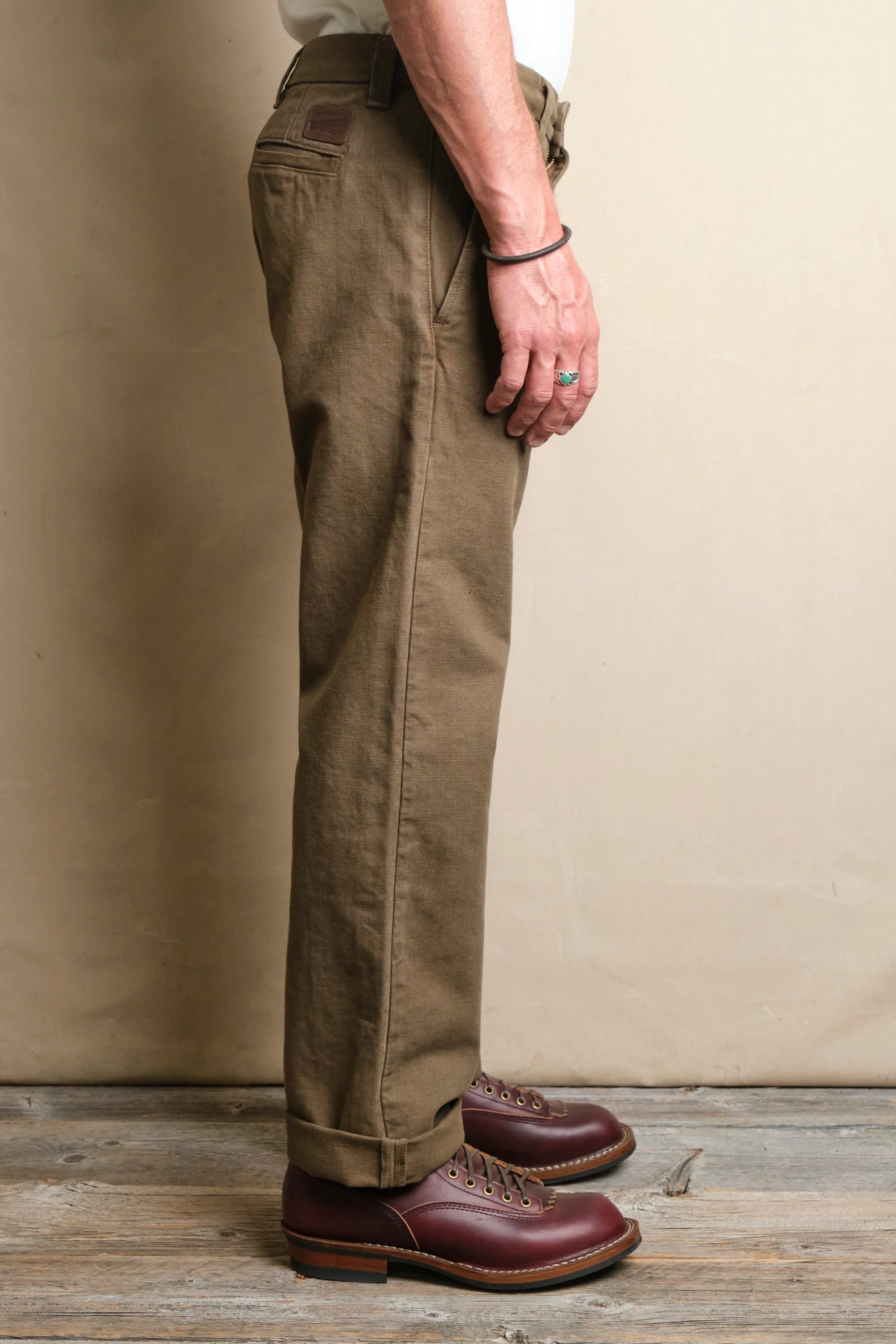 Deck Pant 14 Ounce Slub Army Green - Image 3