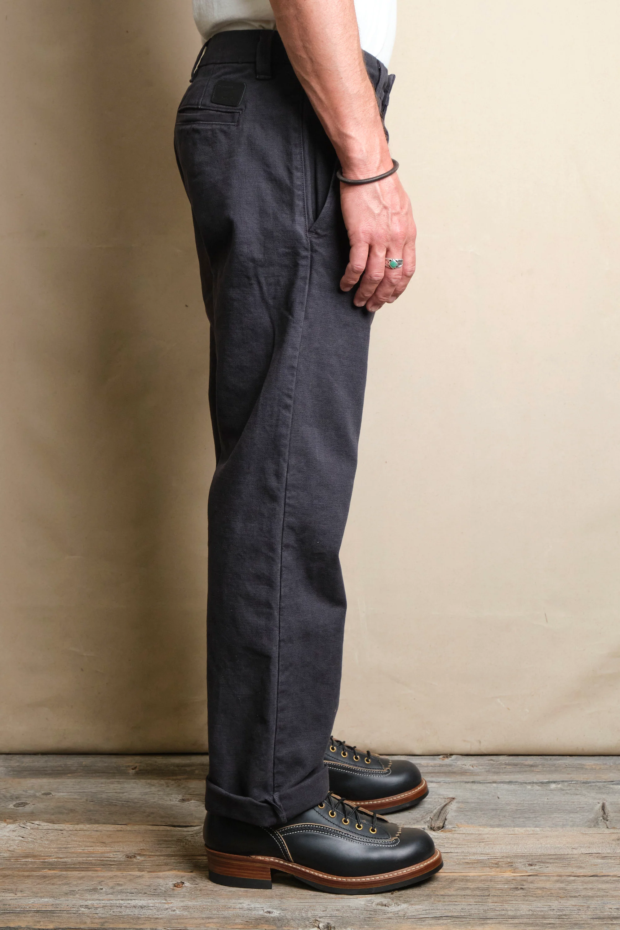 Deck Pant 14 Ounce Slub Black - Image 3