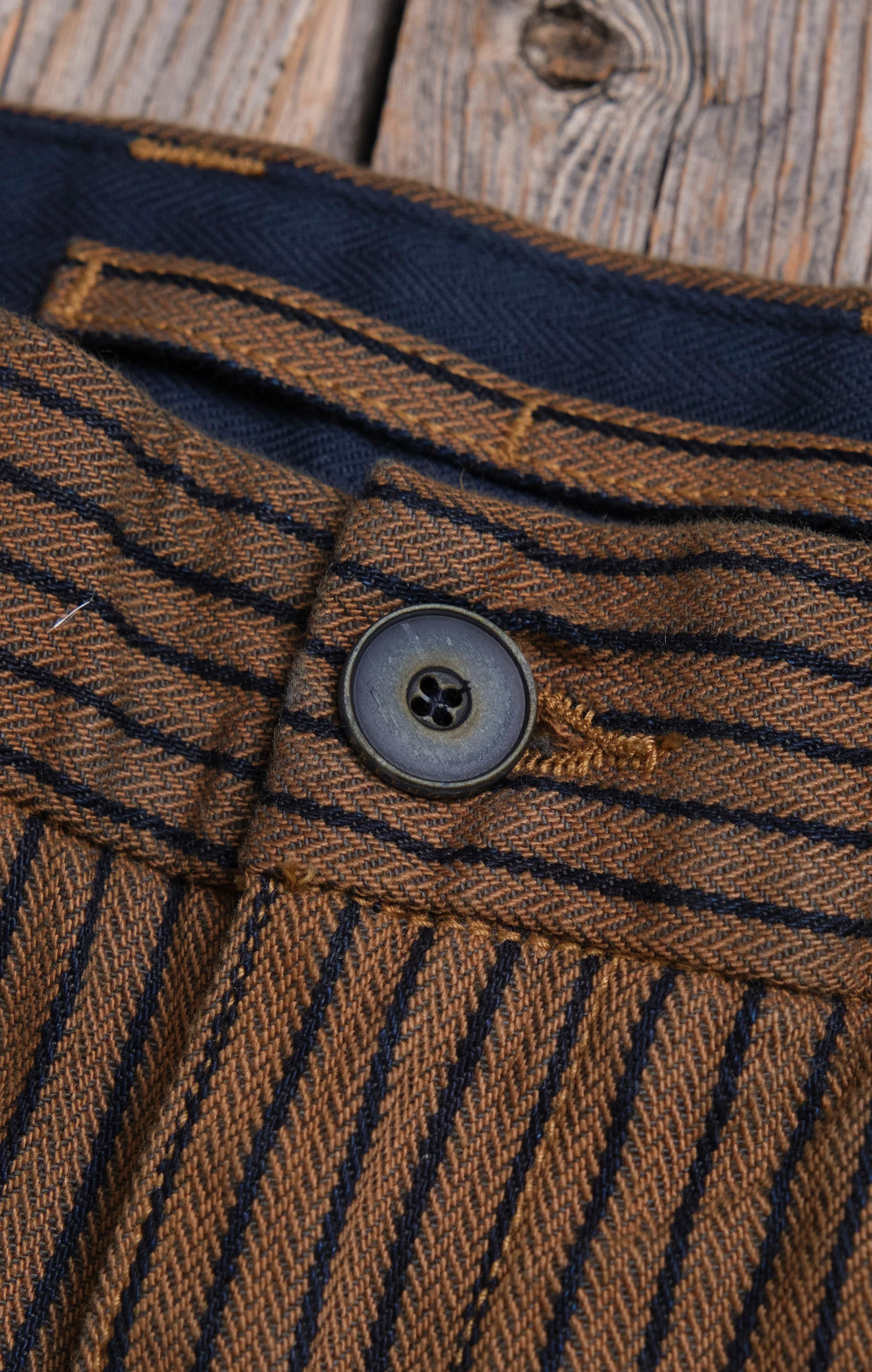 Deck Pant Brown Herringbone Dobby - Image 6