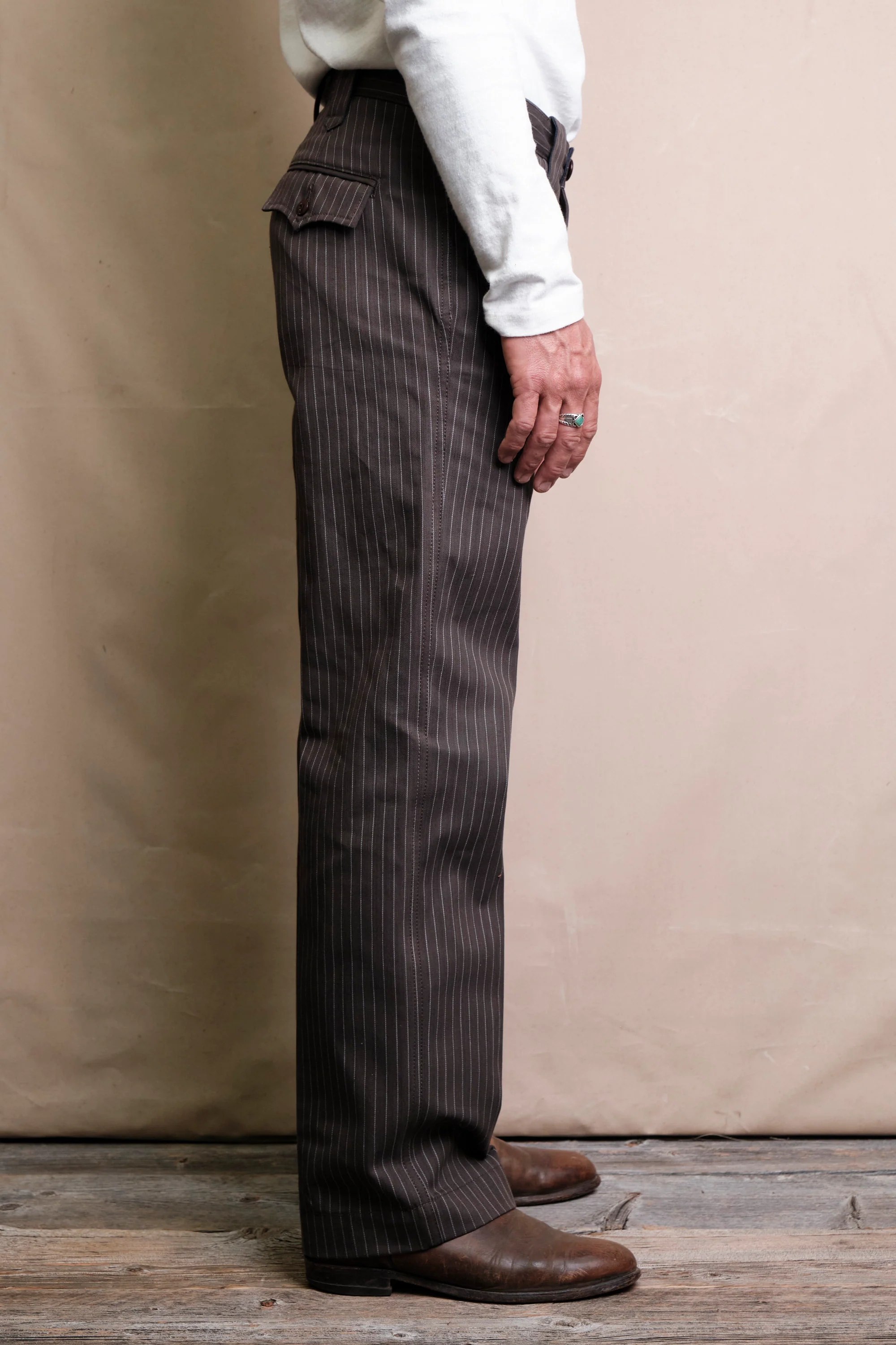 Duster Pant Brown Stripe - Image 3