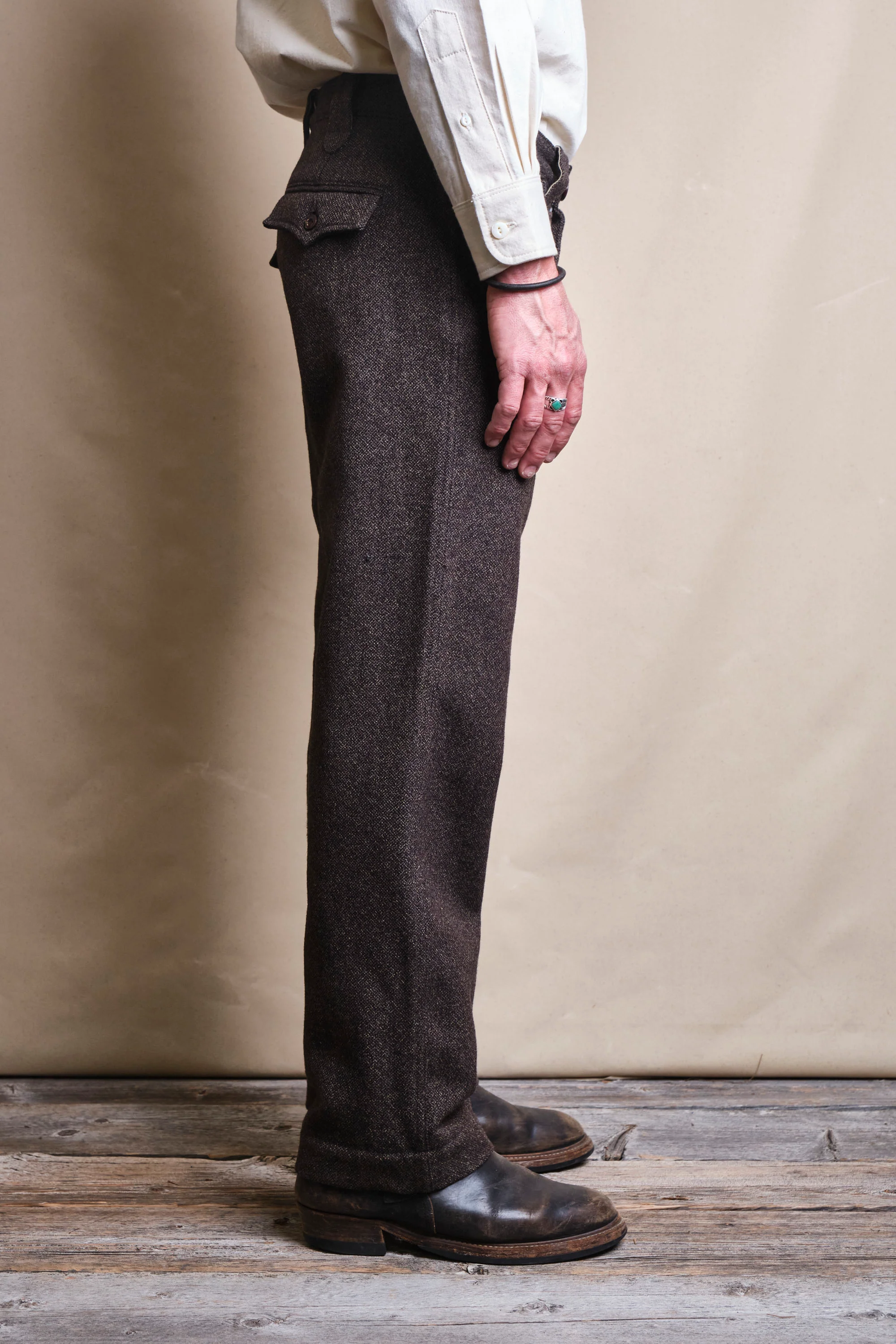 Duster Pant Brown Wool - Image 3