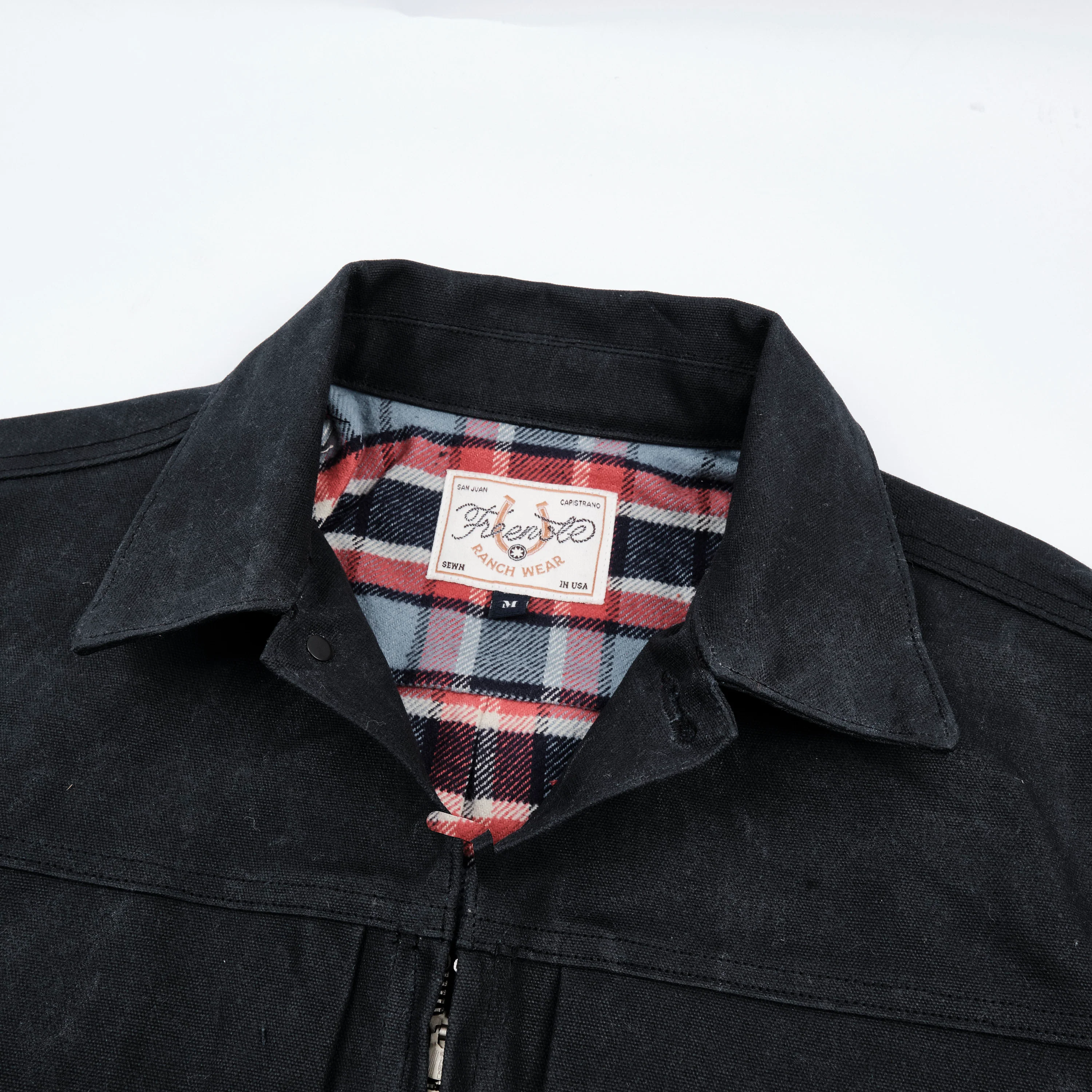 Faro Black Heavy Waxed Canvas Blue Plaid - Image 2