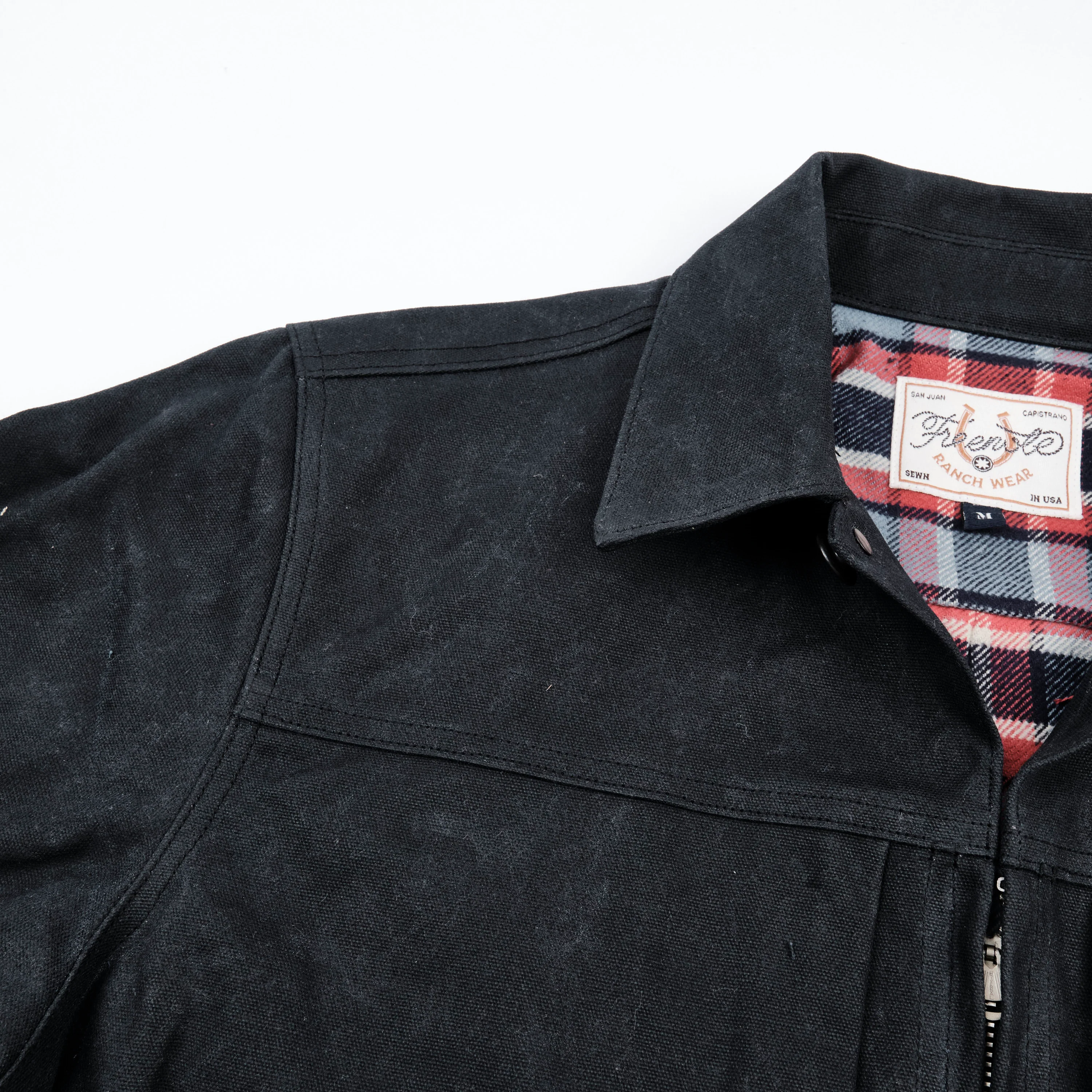 Faro Black Heavy Waxed Canvas Blue Plaid - Image 5