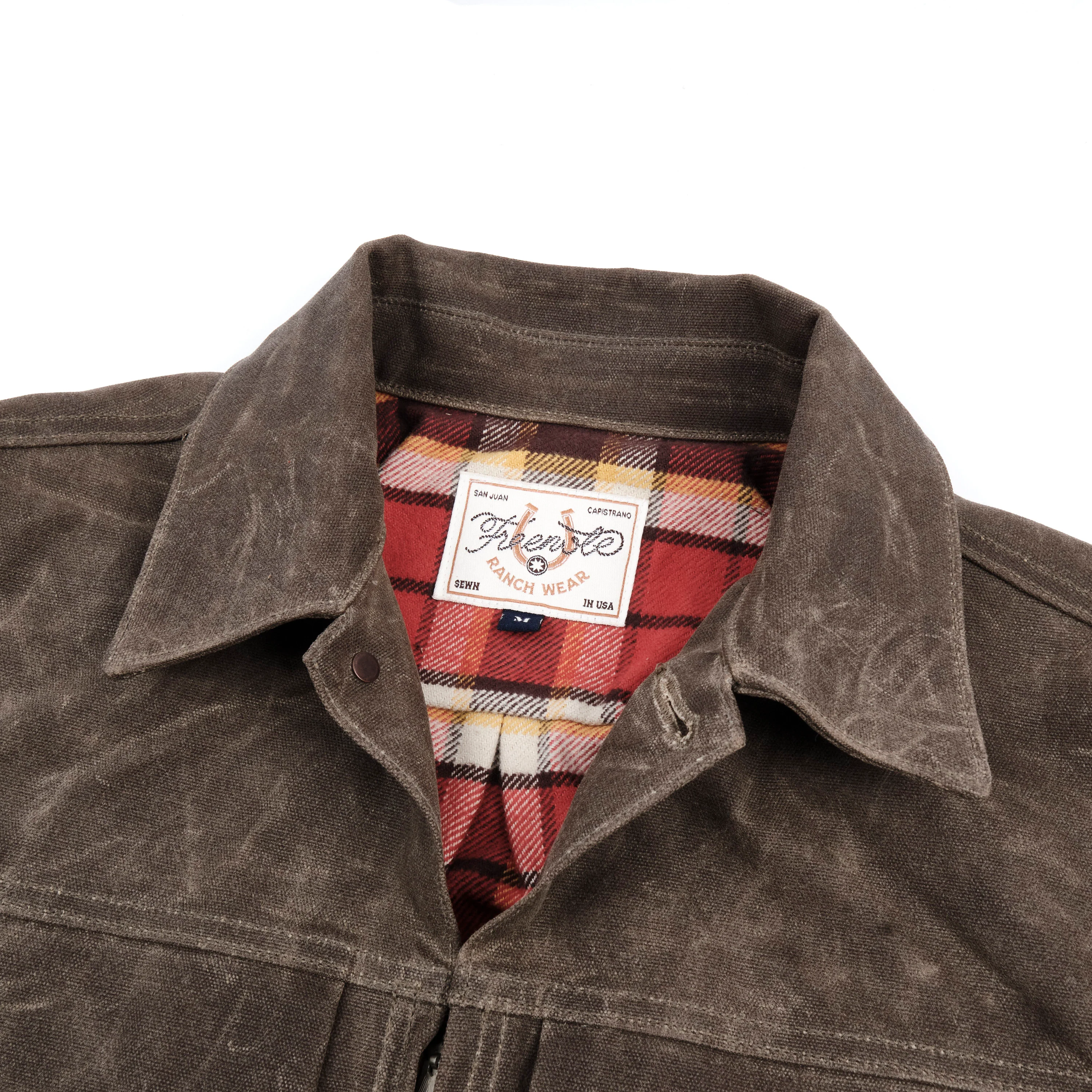 Faro Tobacco Heavy Waxed Canvas Red Plaid - Image 3