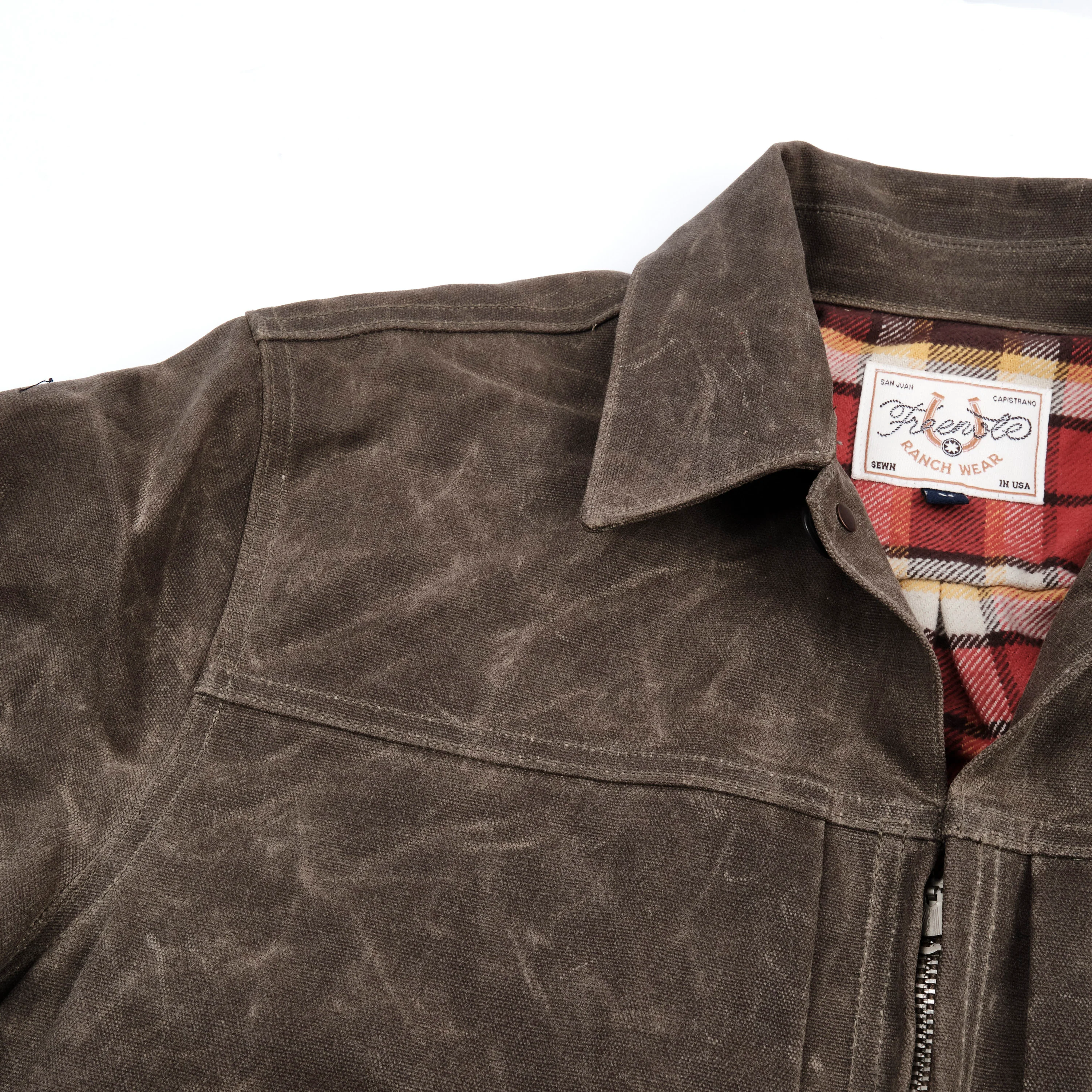 Faro Tobacco Heavy Waxed Canvas Red Plaid - Image 7