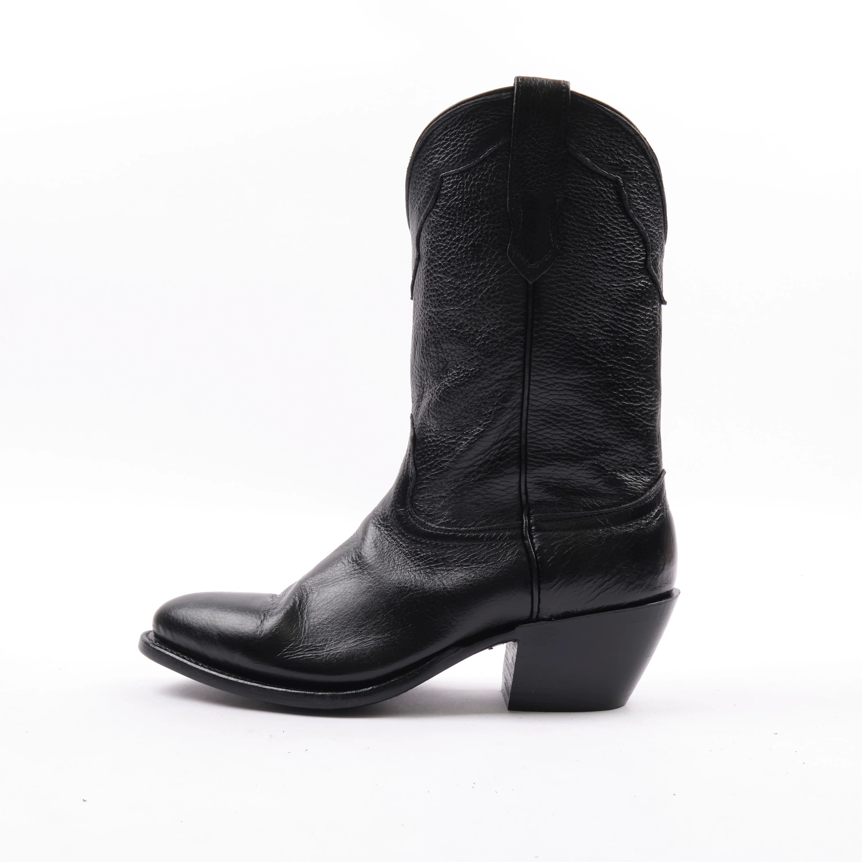 Freenote Cloth x Fenoglio Boot Co. - Black Deerskin Cowboy Boot - Image 3