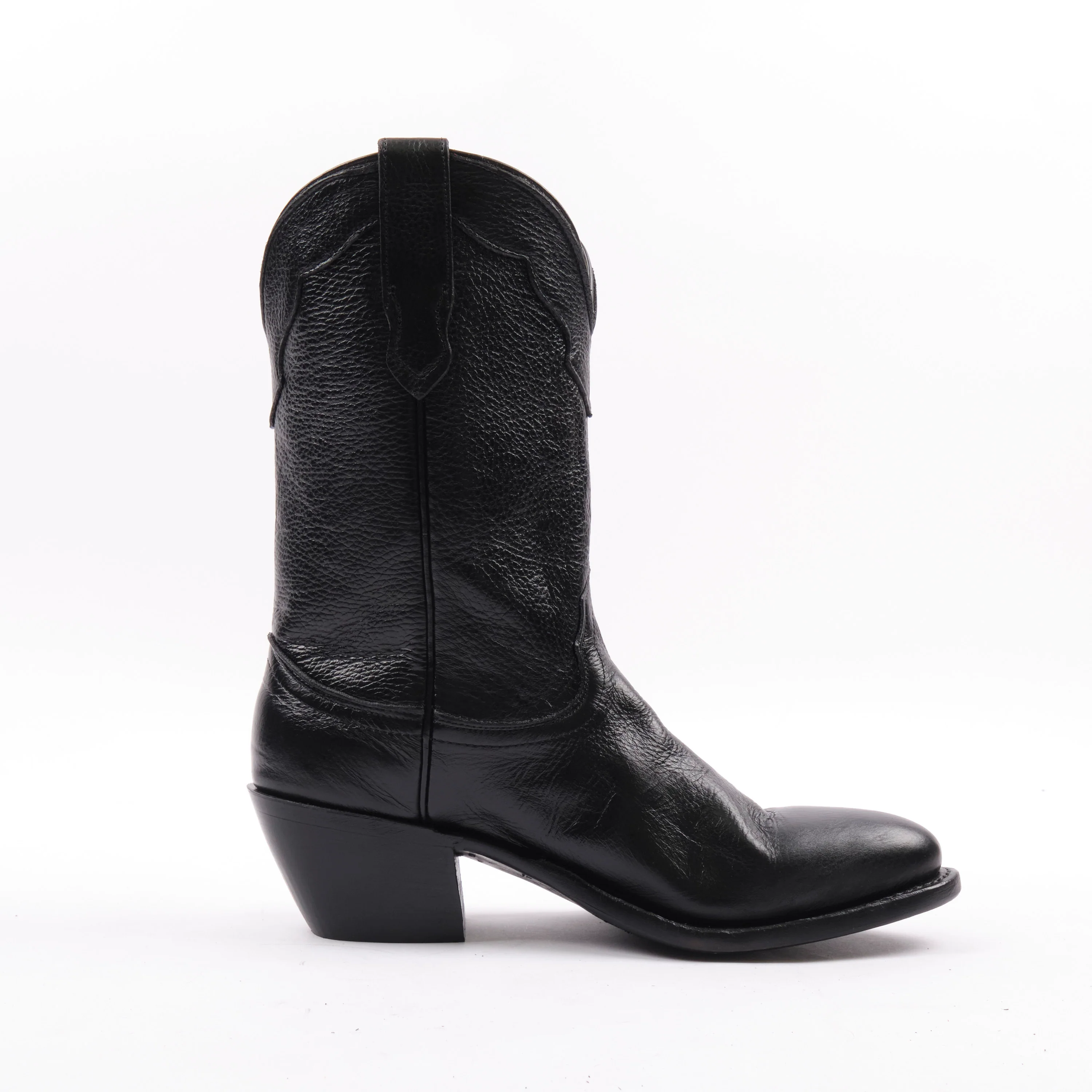 Freenote Cloth x Fenoglio Boot Co. - Black Deerskin Cowboy Boot - Image 5