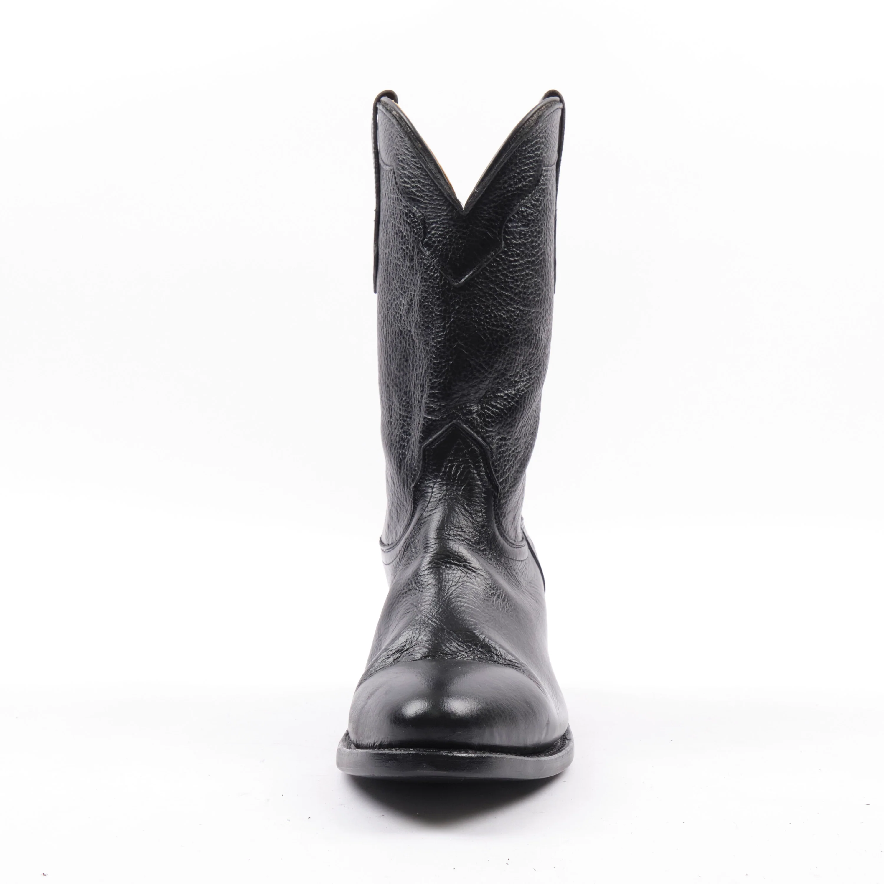 Freenote Cloth x Fenoglio Boot Co. - Black Deerskin Cowboy Boot - Image 6
