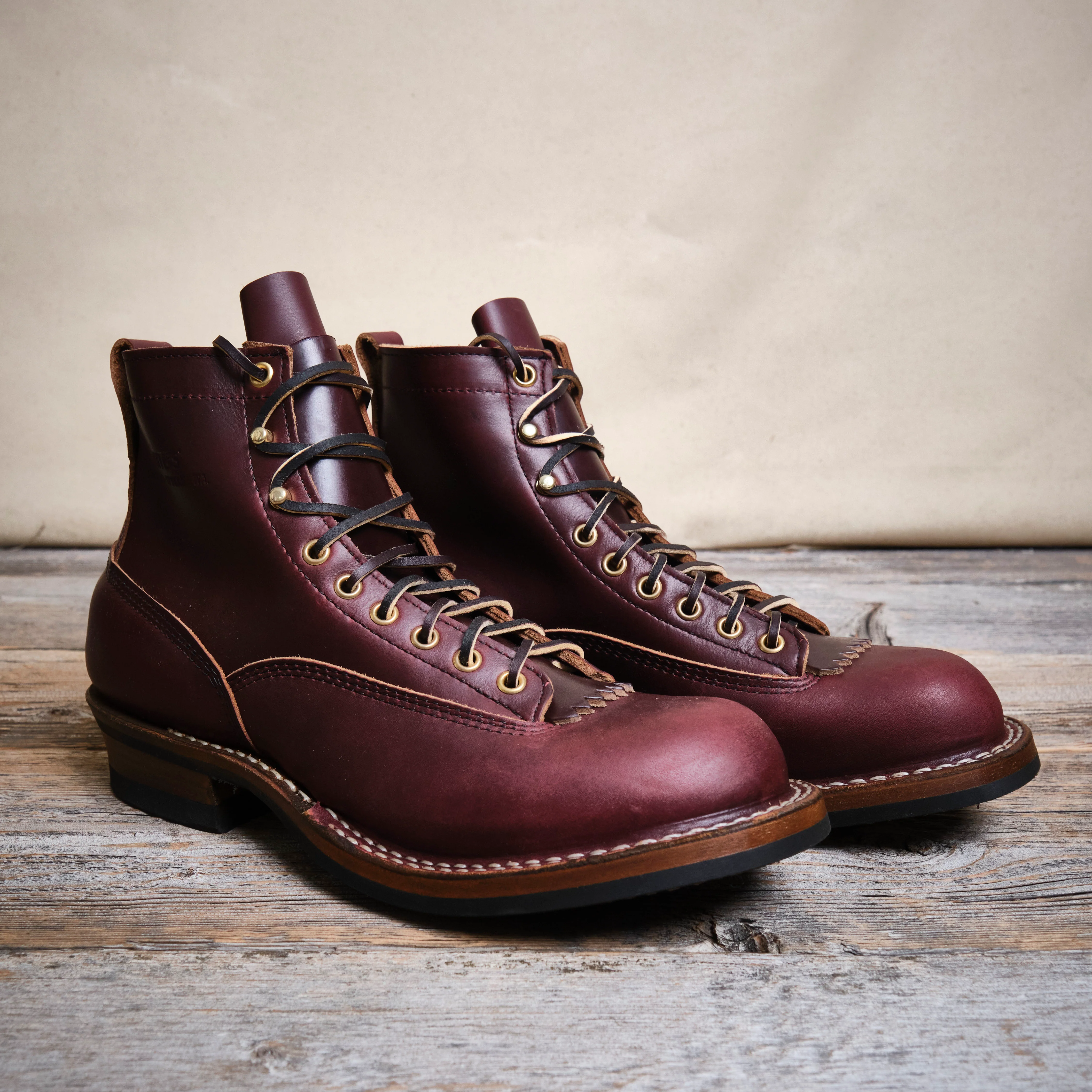 FREENOTE CLOTH X WHITE'S BOOTS - 9338 LAST CUTTER BOOT - SEIDEL DOUBLE SHOT BURGUNDY - Image 4