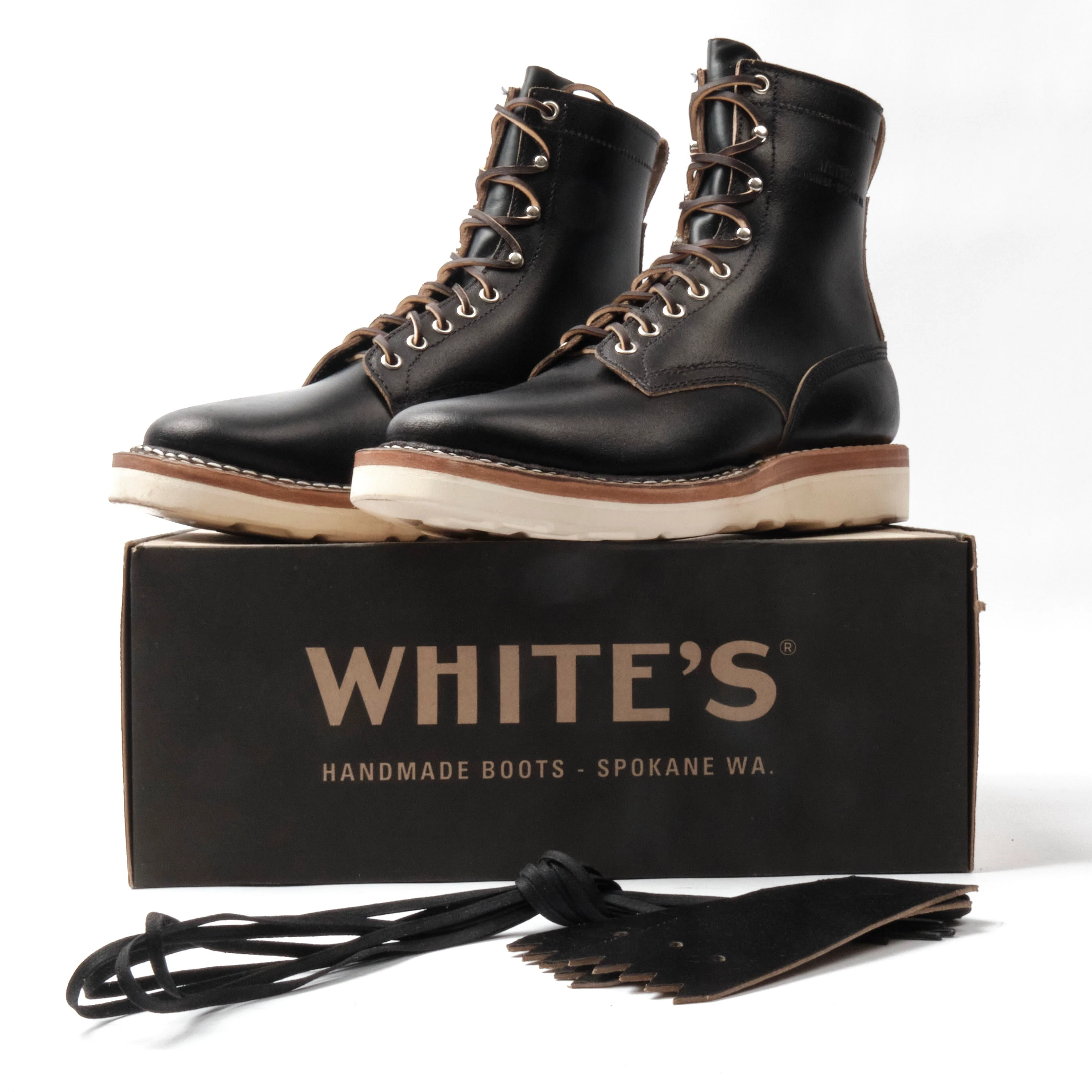 FREENOTE CLOTH X WHITE'S BOOTS - RANCHER 8" - BLACK WAXED FLESH - Image 3