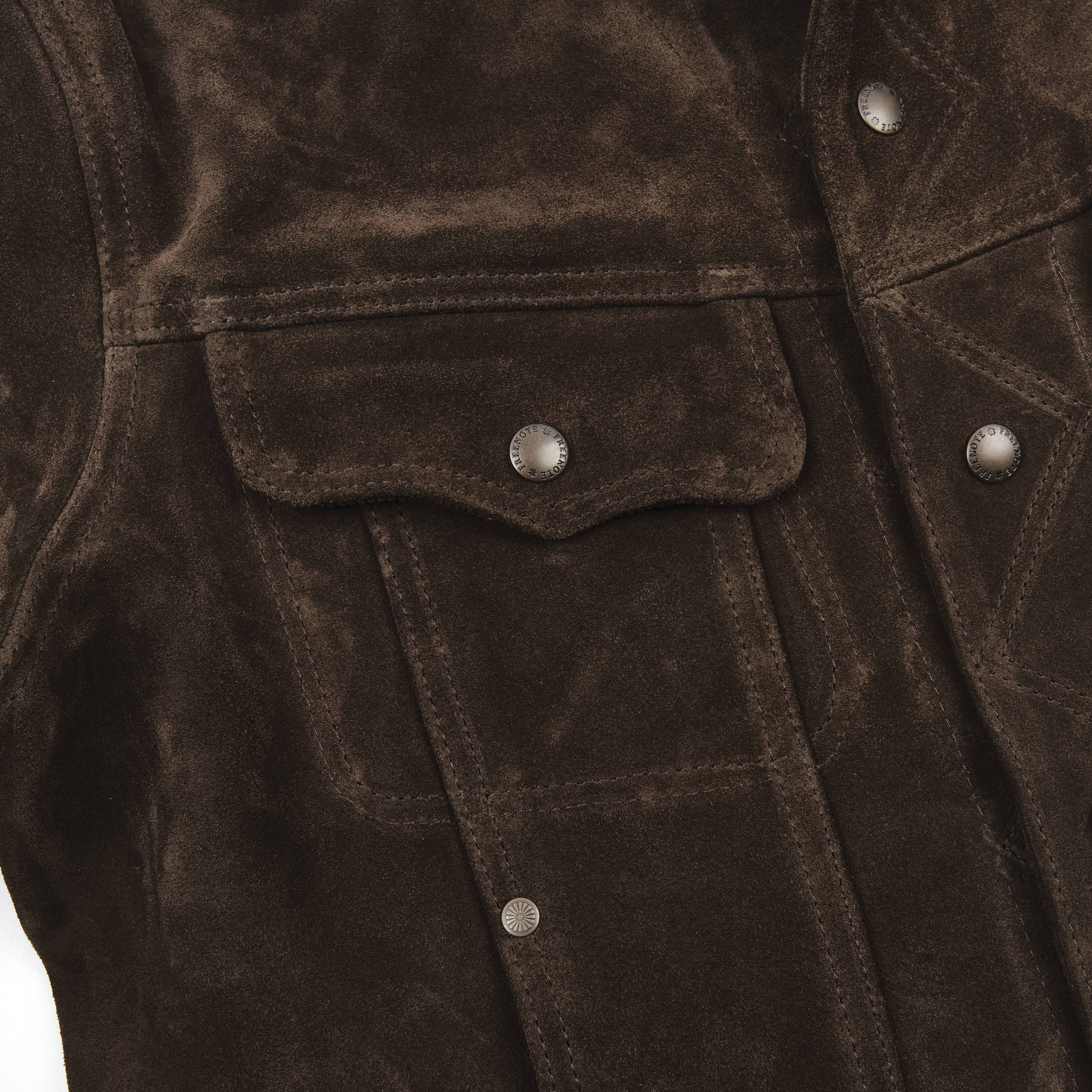 High Low 1.4mm Chocolate Suede Jacket - Image 4