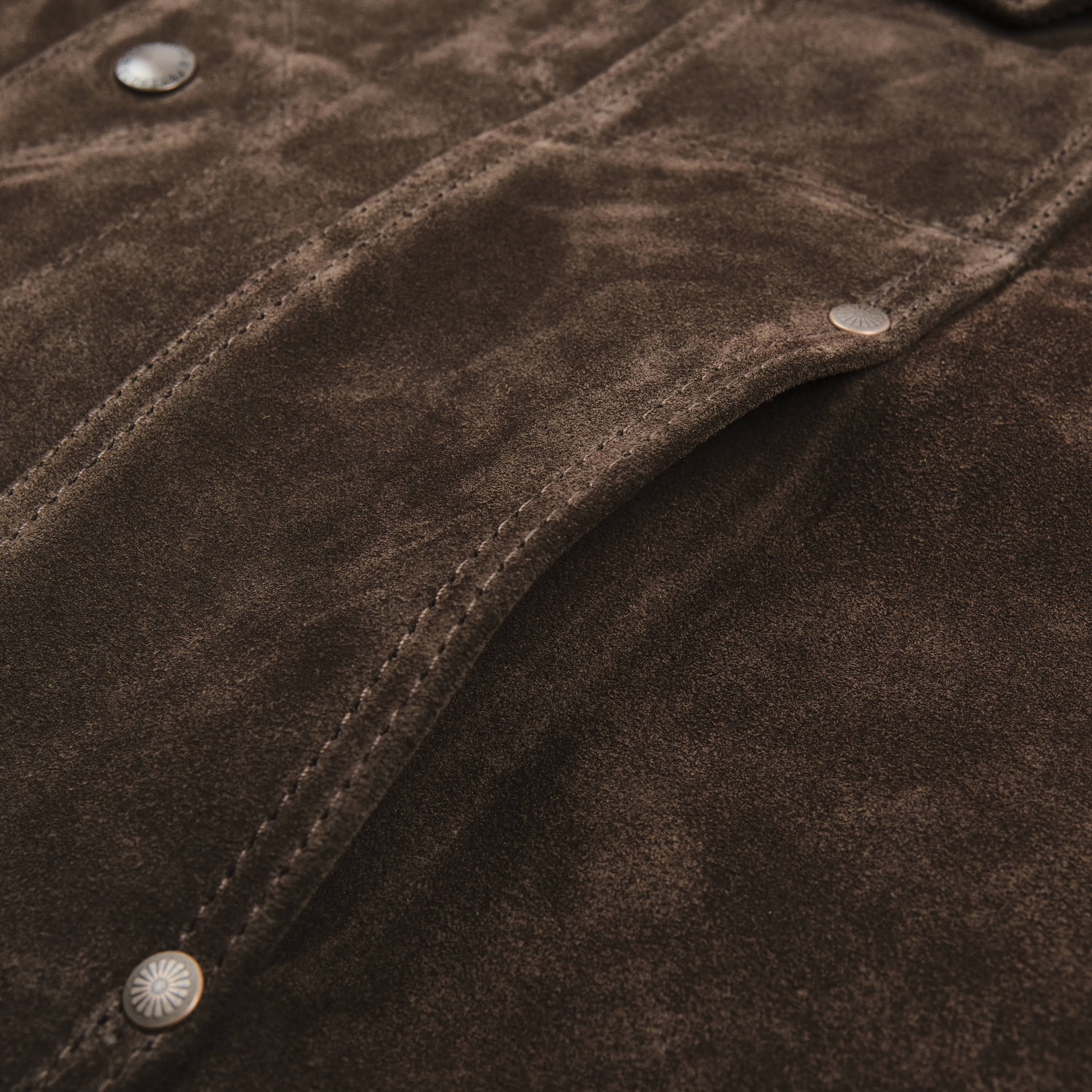 High Low 1.4mm Chocolate Suede Jacket - Image 6
