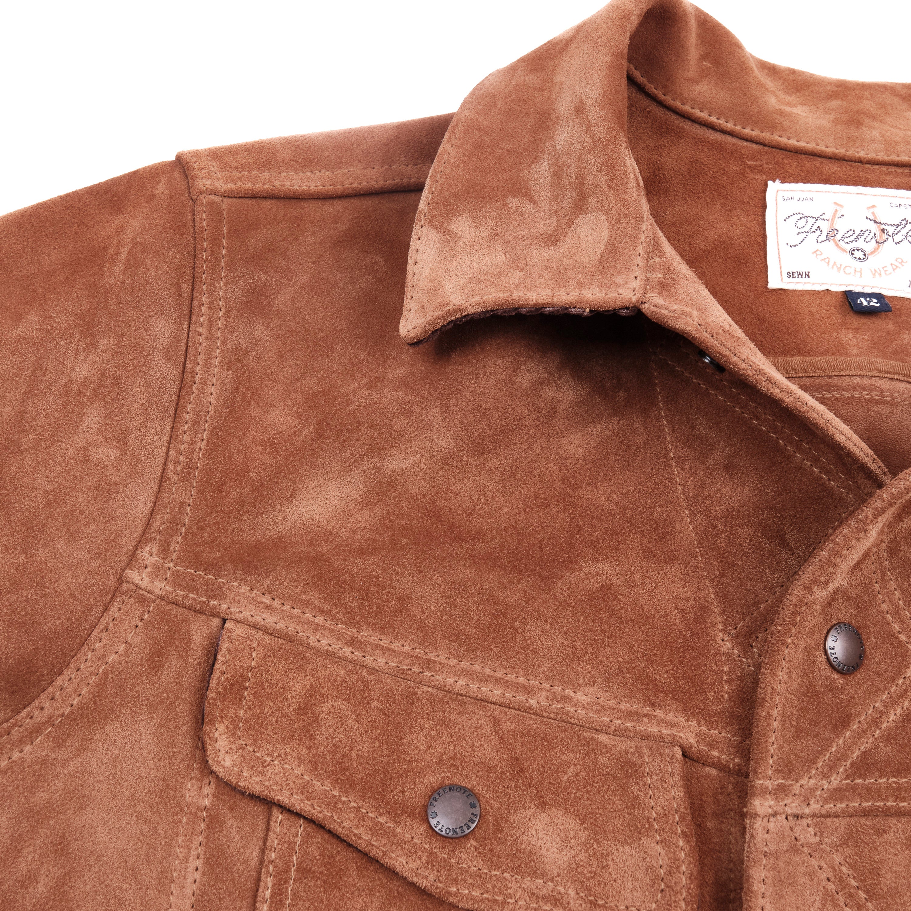 High Low 1.4mm Tobacco Suede Jacket - Image 10