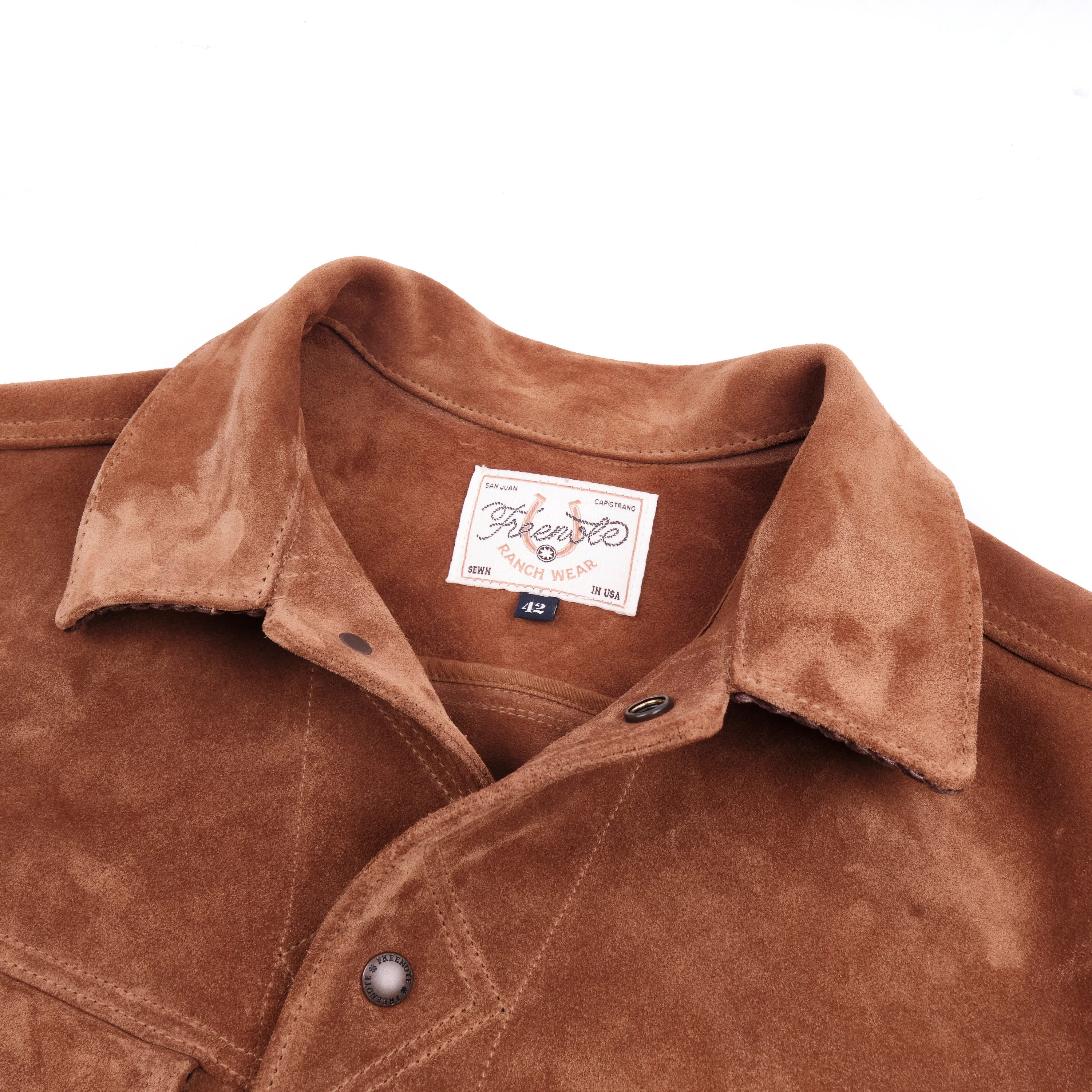 High Low 1.4mm Tobacco Suede Jacket - Image 3