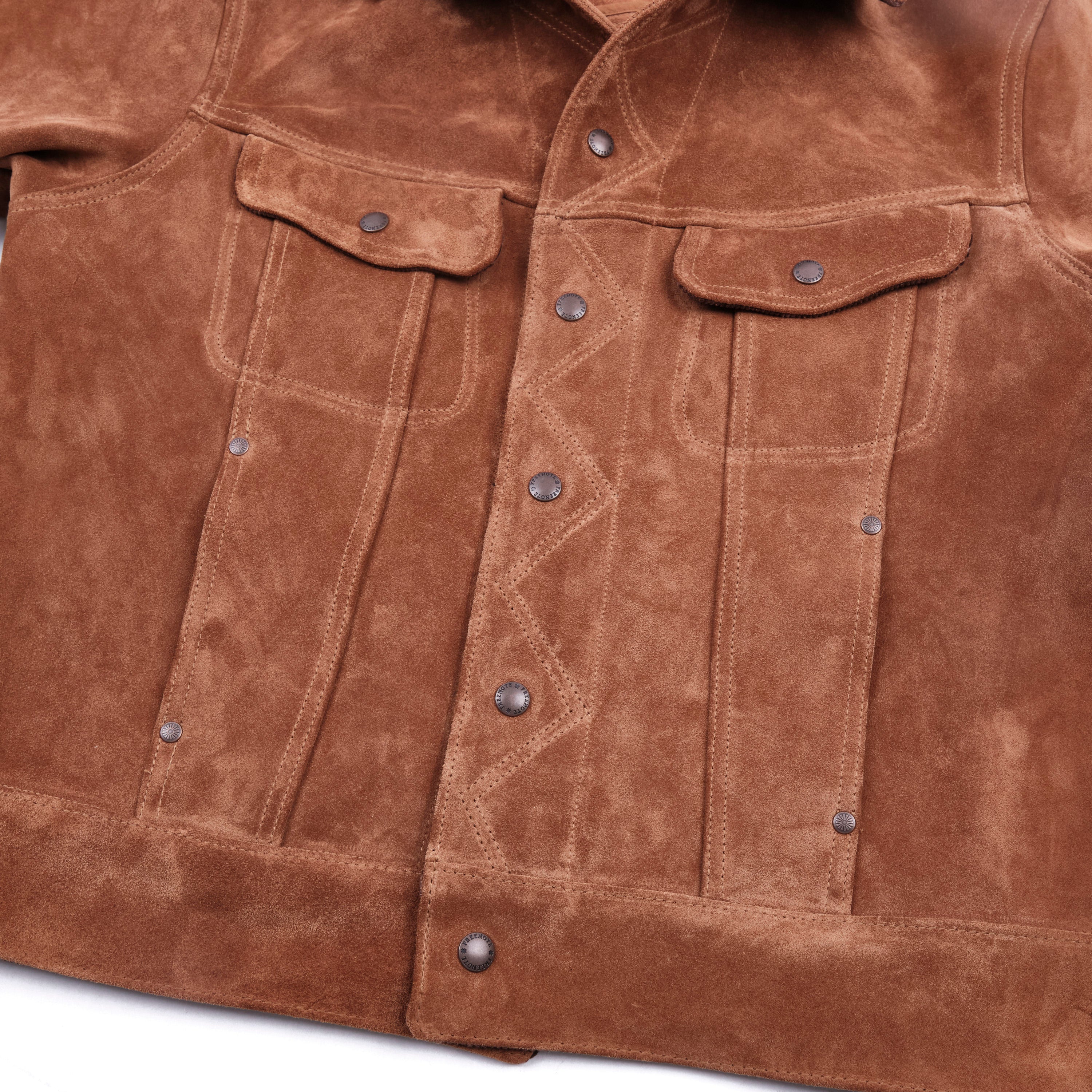 High Low 1.4mm Tobacco Suede Jacket - Image 4
