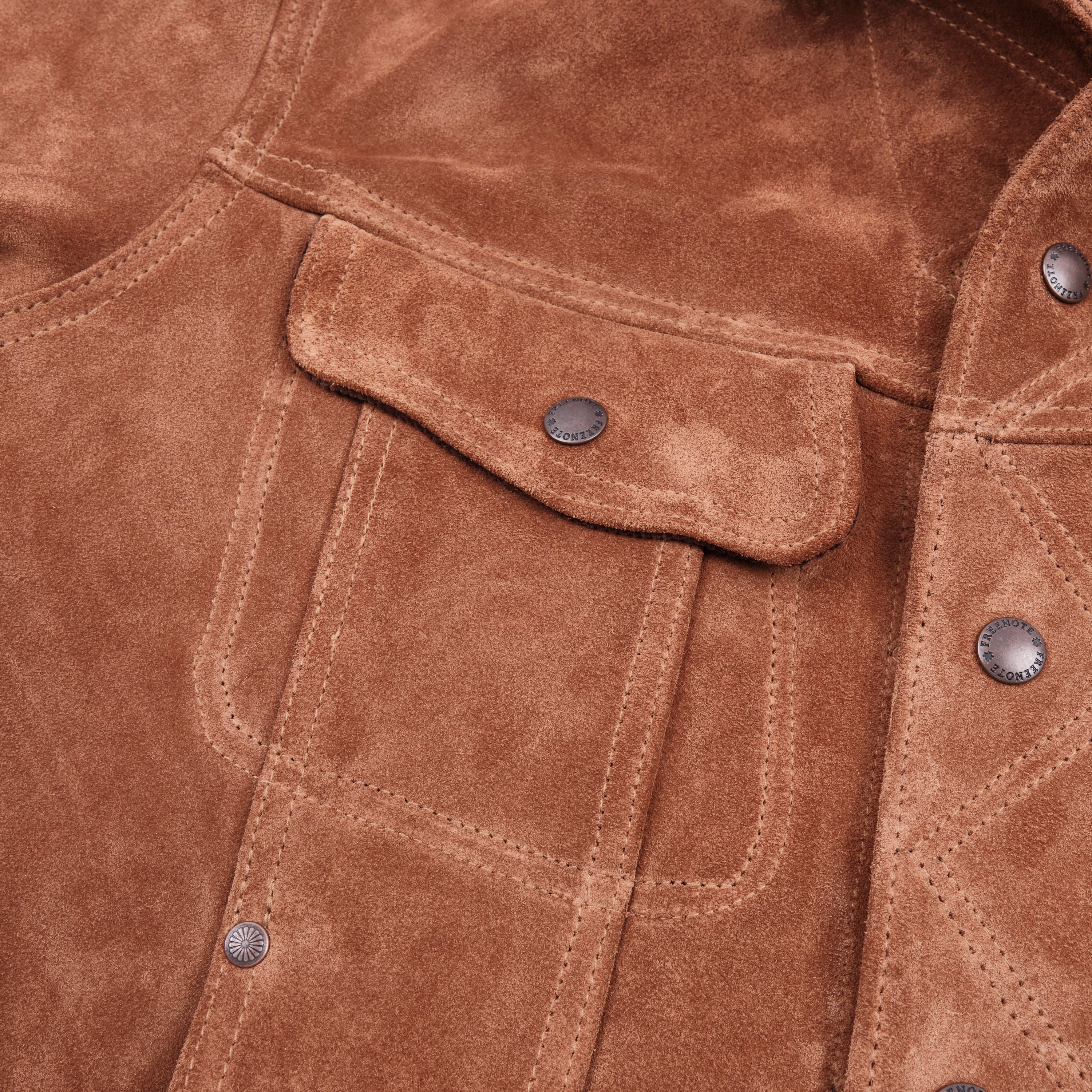 High Low 1.4mm Tobacco Suede Jacket - Image 5