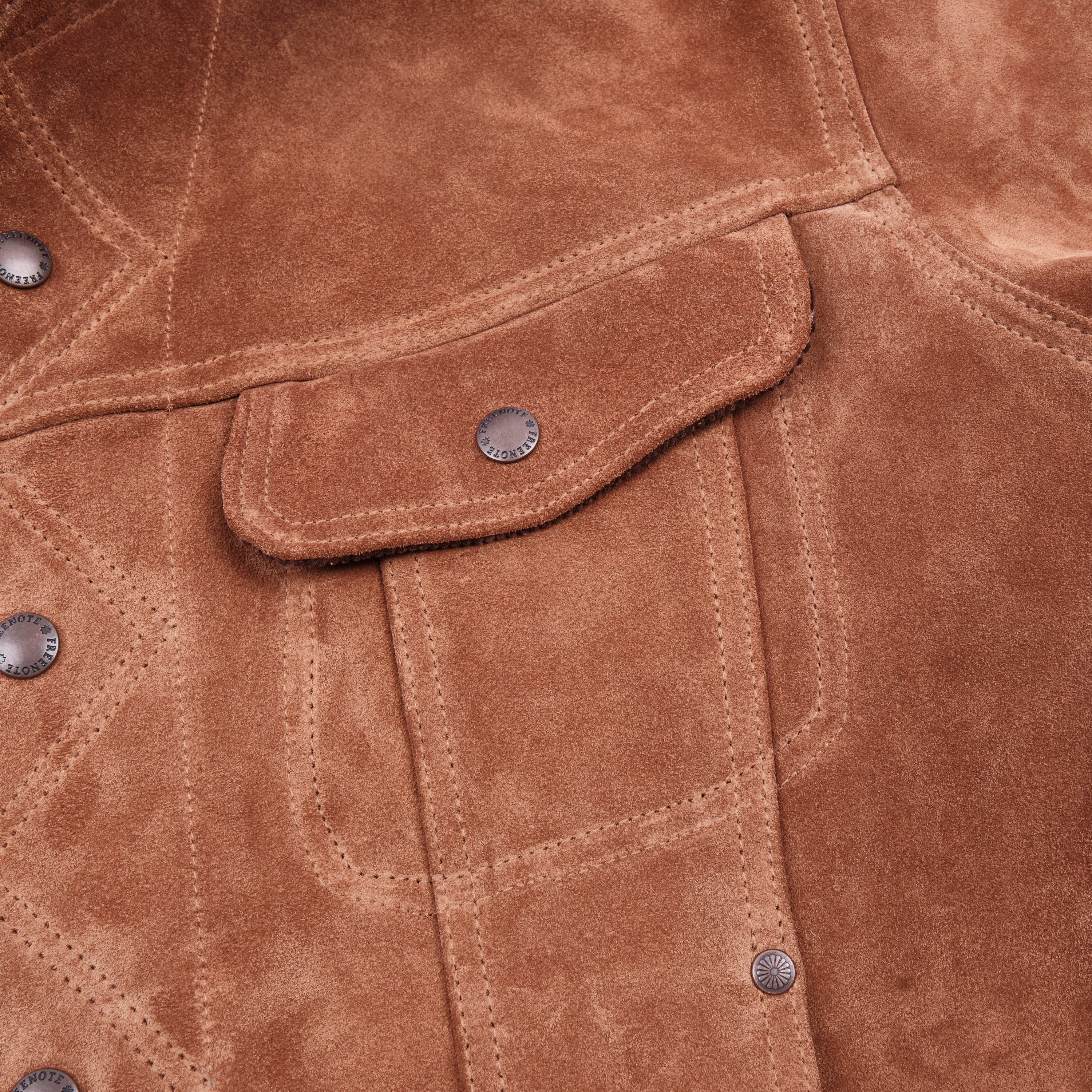 High Low 1.4mm Tobacco Suede Jacket - Image 6