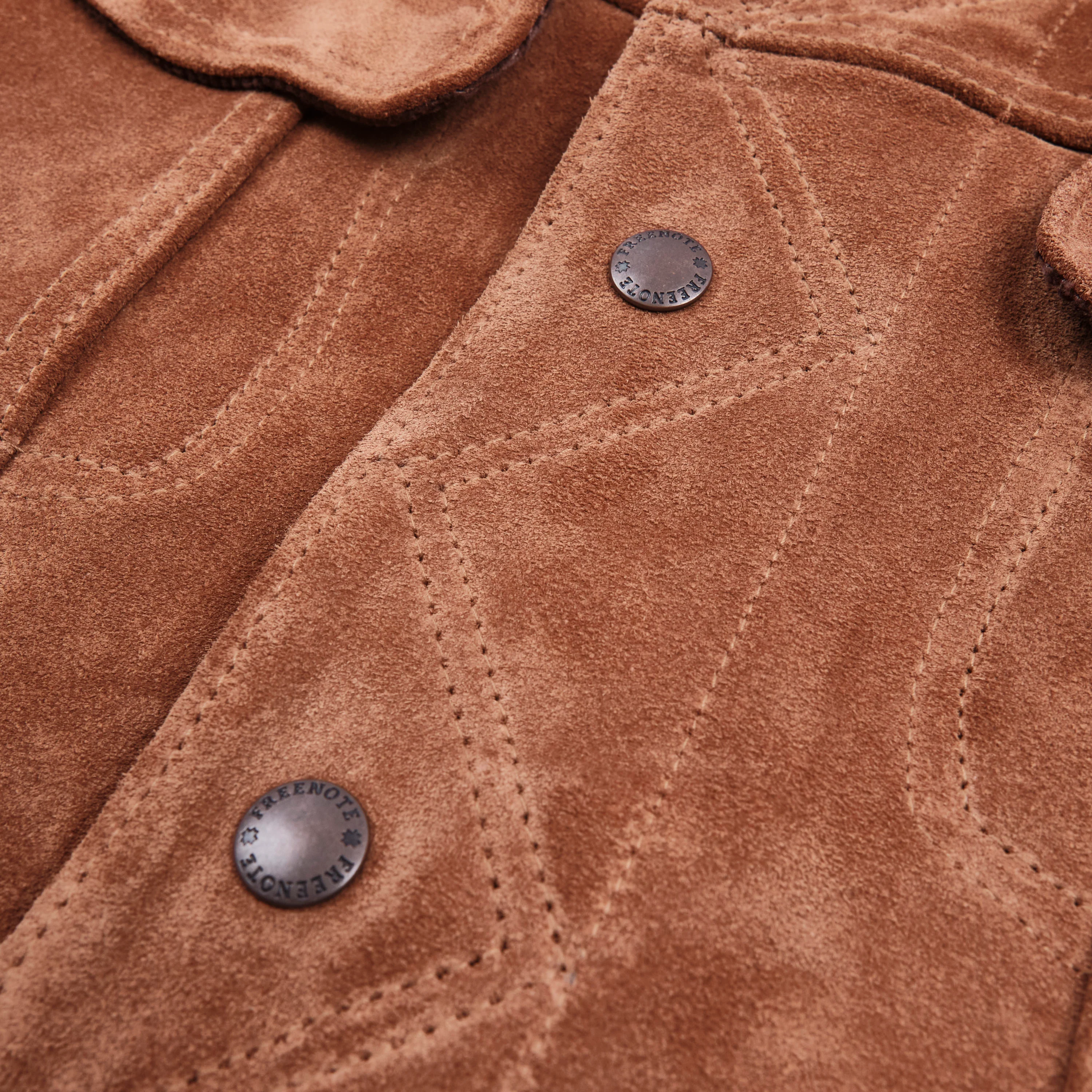 High Low 1.4mm Tobacco Suede Jacket - Image 8