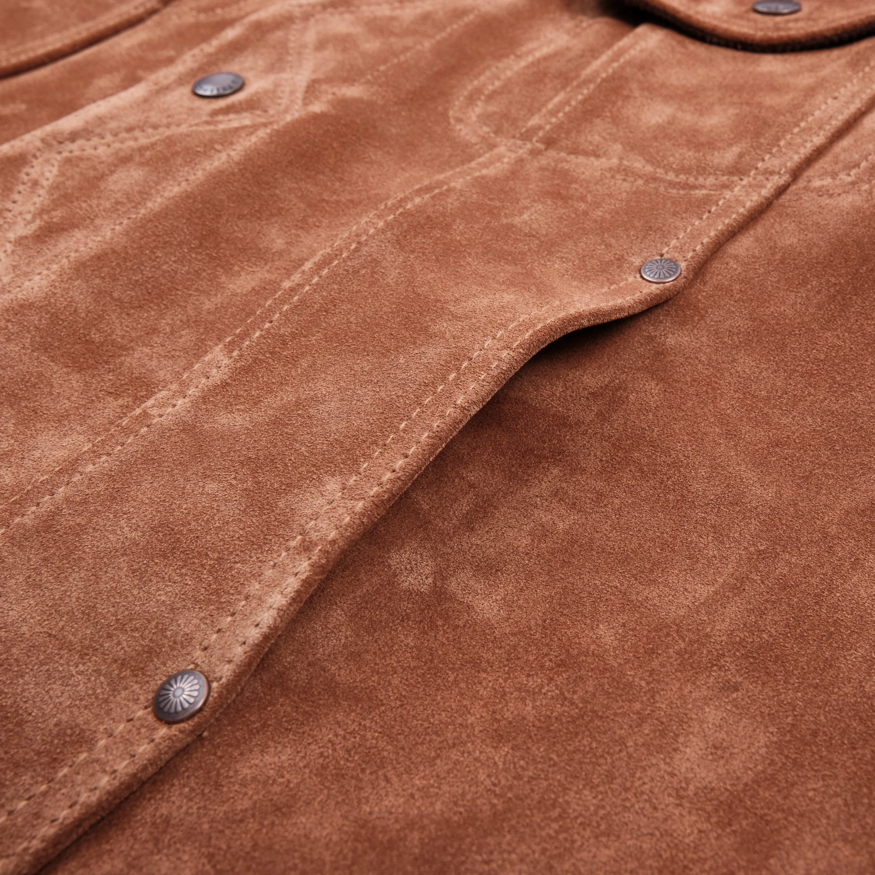 High Low 1.4mm Tobacco Suede Jacket - Image 9