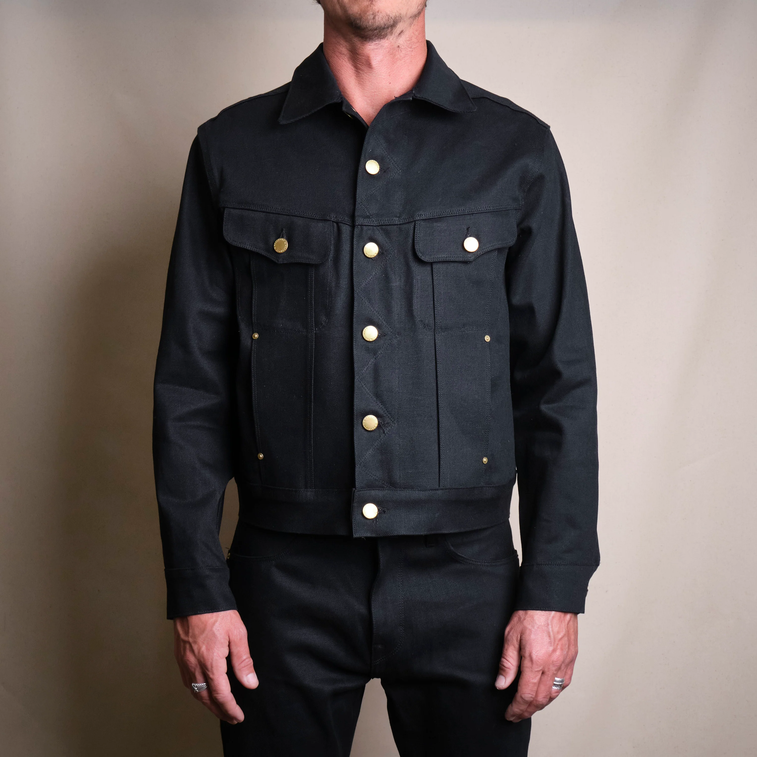 High Low 14 Ounce Black Denim - Image 2