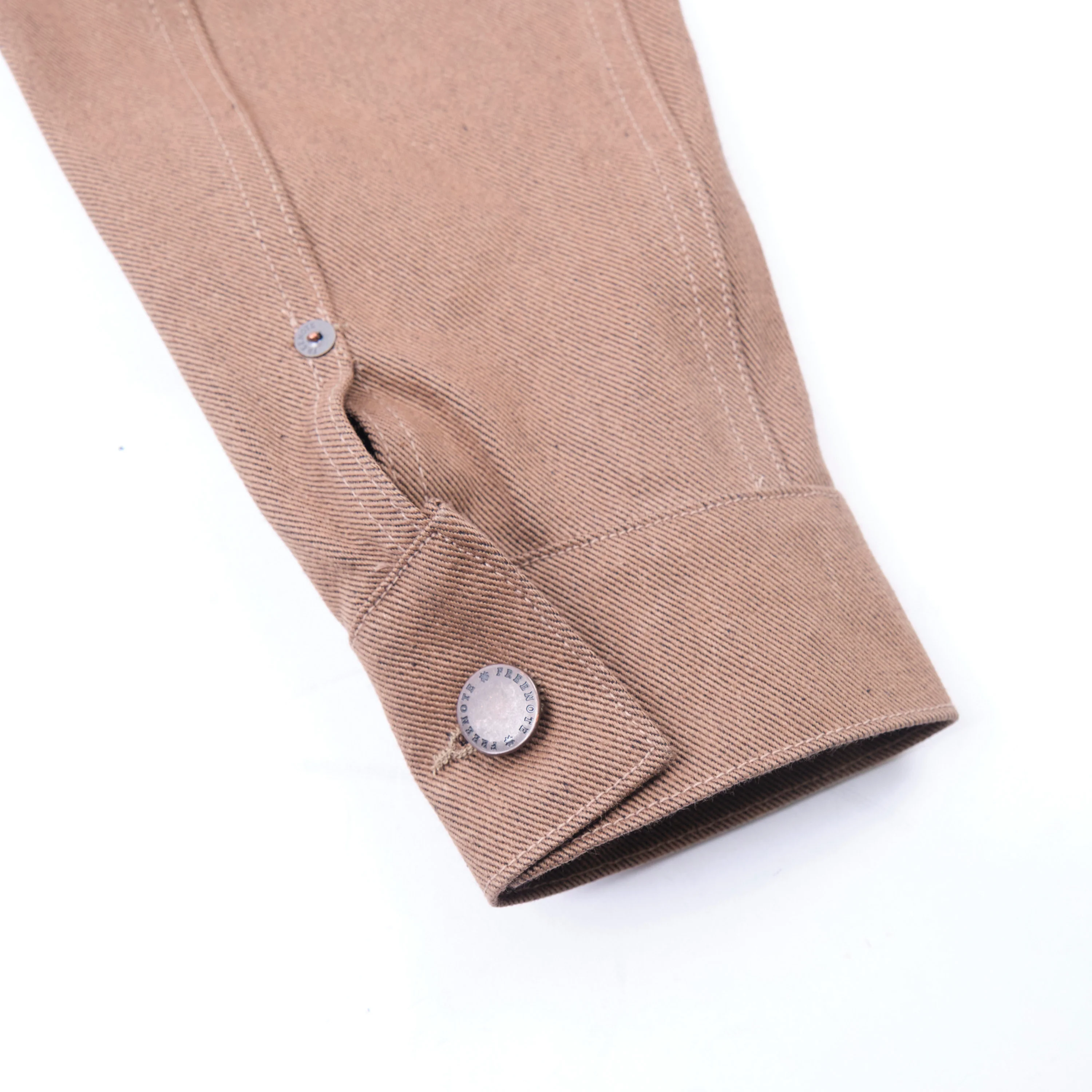 High Low 15 Ounce Brown Denim Jacket - Image 10