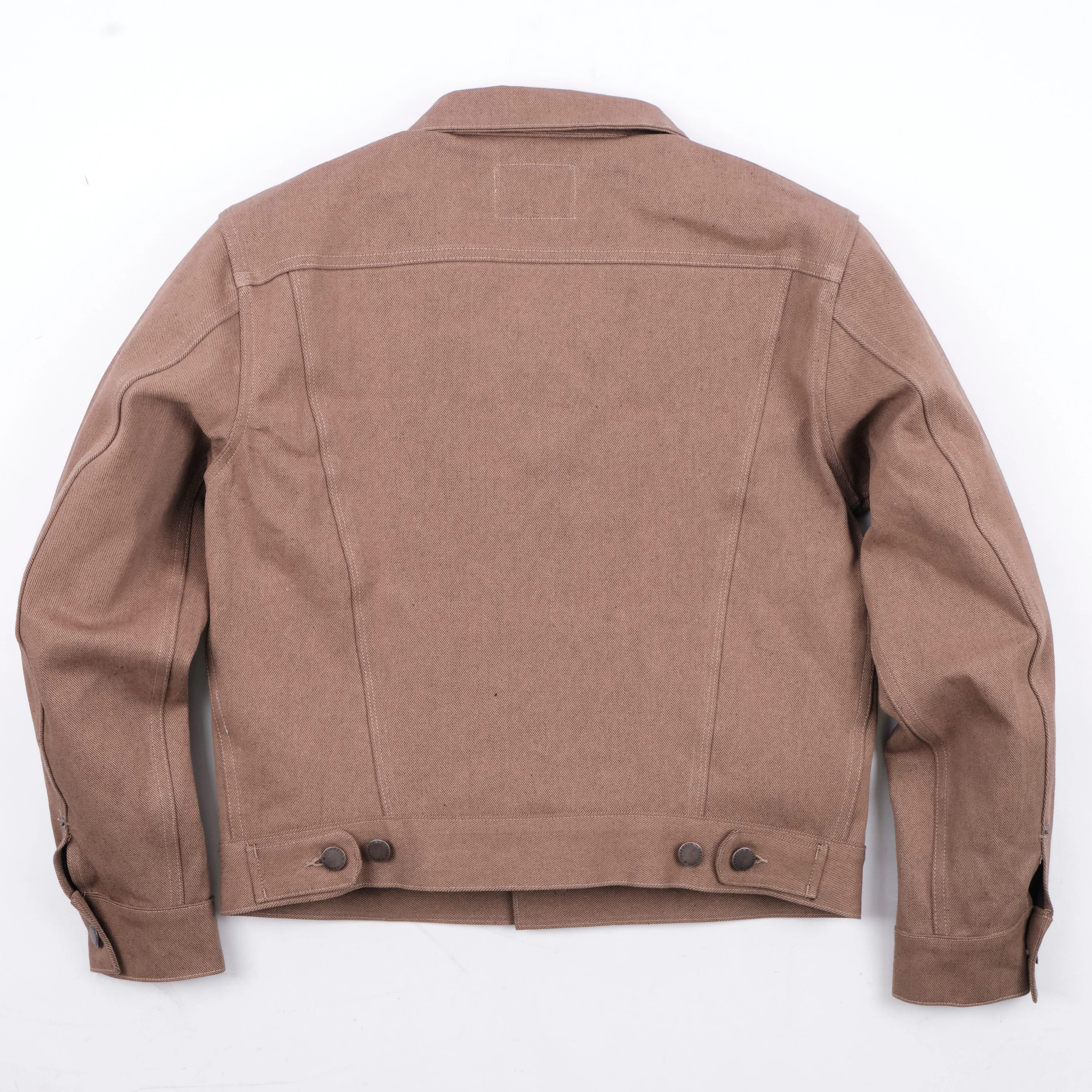 High Low 15 Ounce Brown Denim Jacket - Image 12