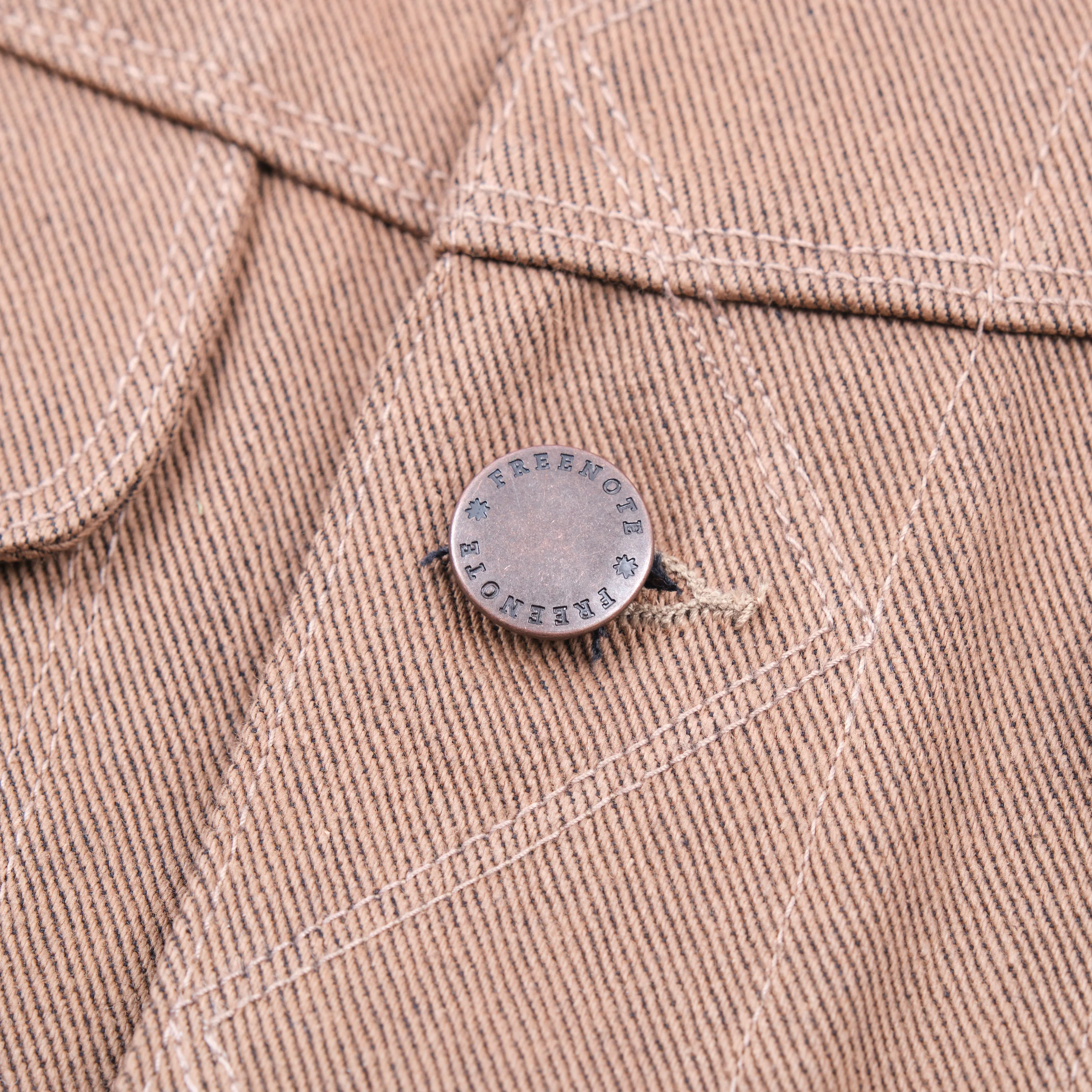 High Low 15 Ounce Brown Denim Jacket - Image 5