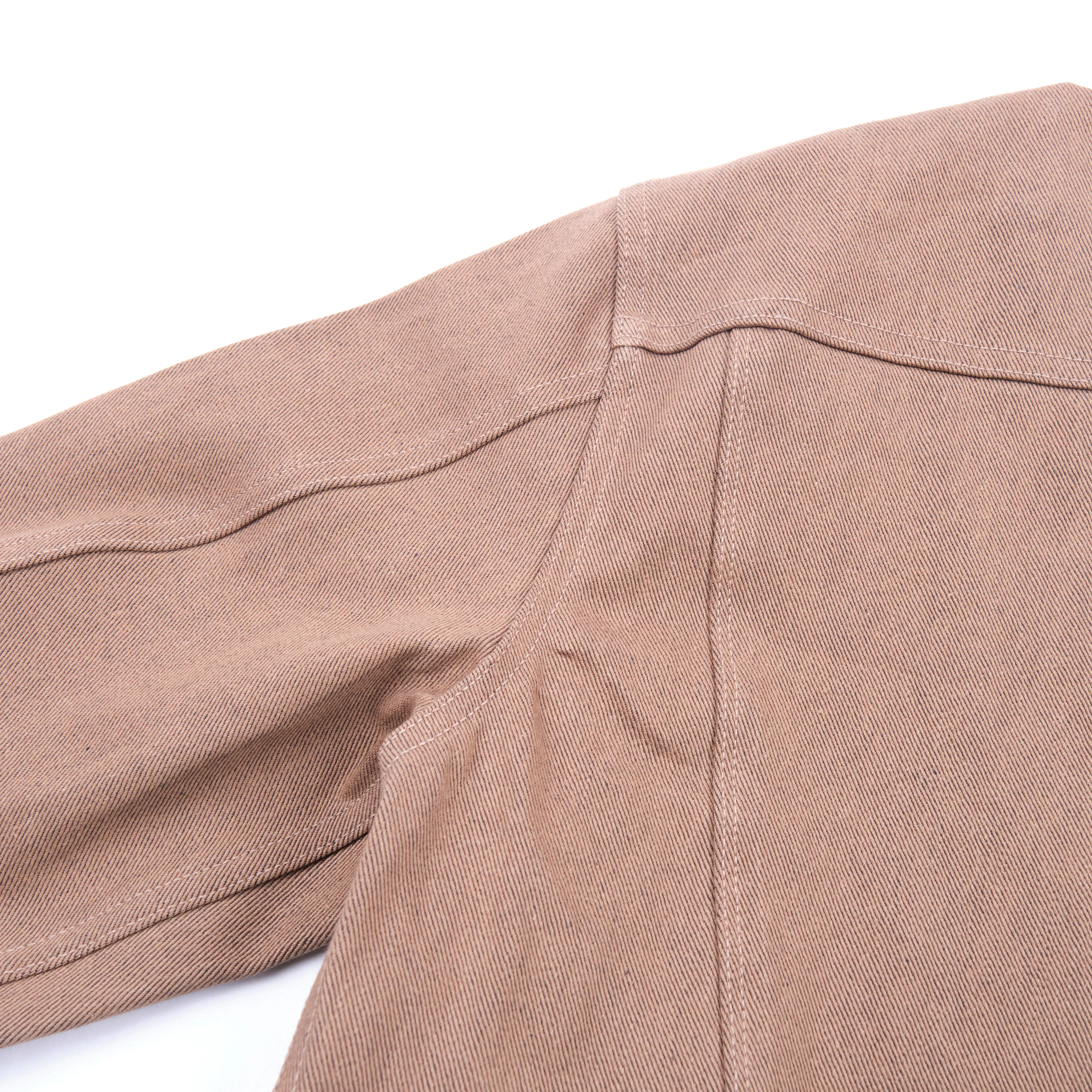 High Low 15 Ounce Brown Denim Jacket - Image 8