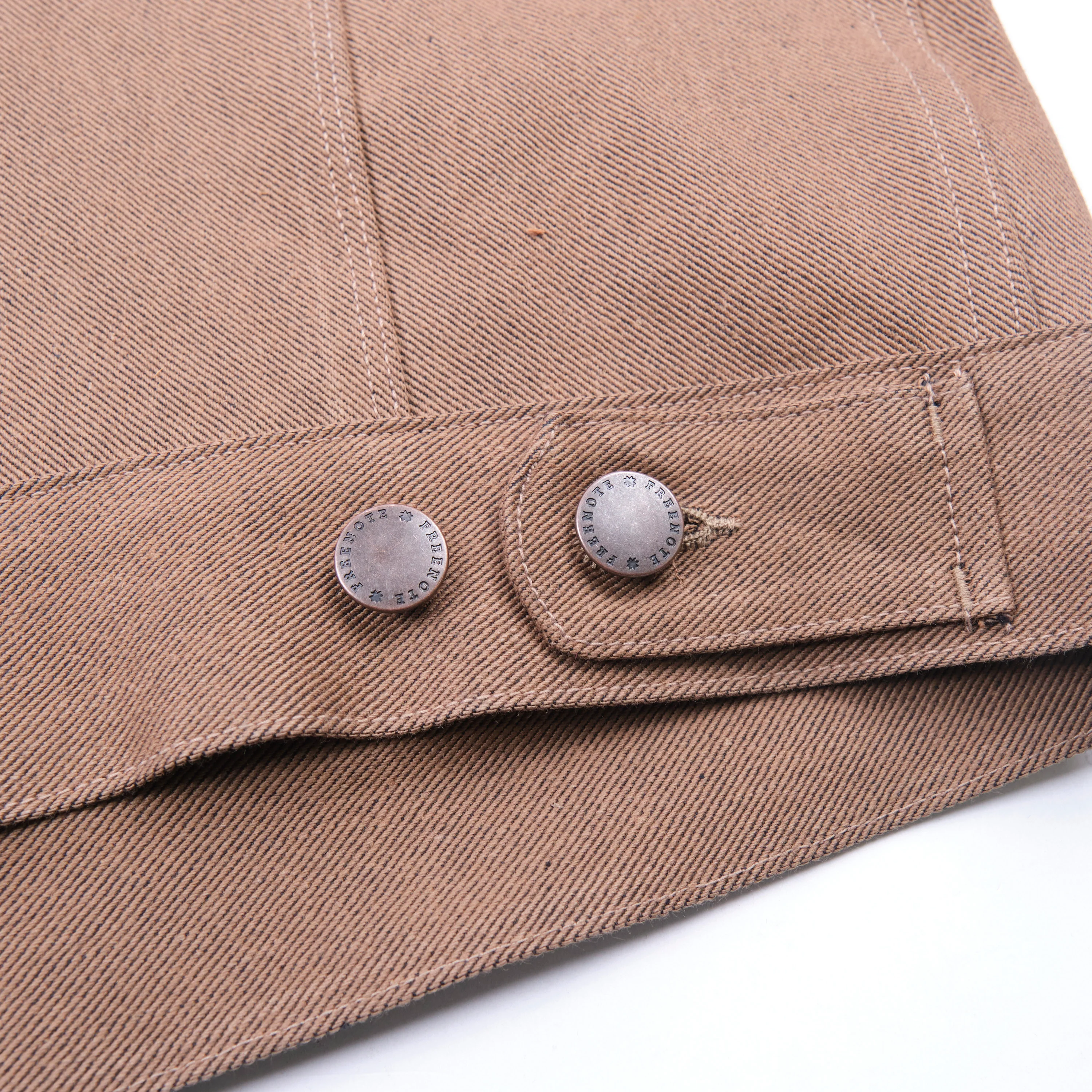 High Low 15 Ounce Brown Denim Jacket - Image 9