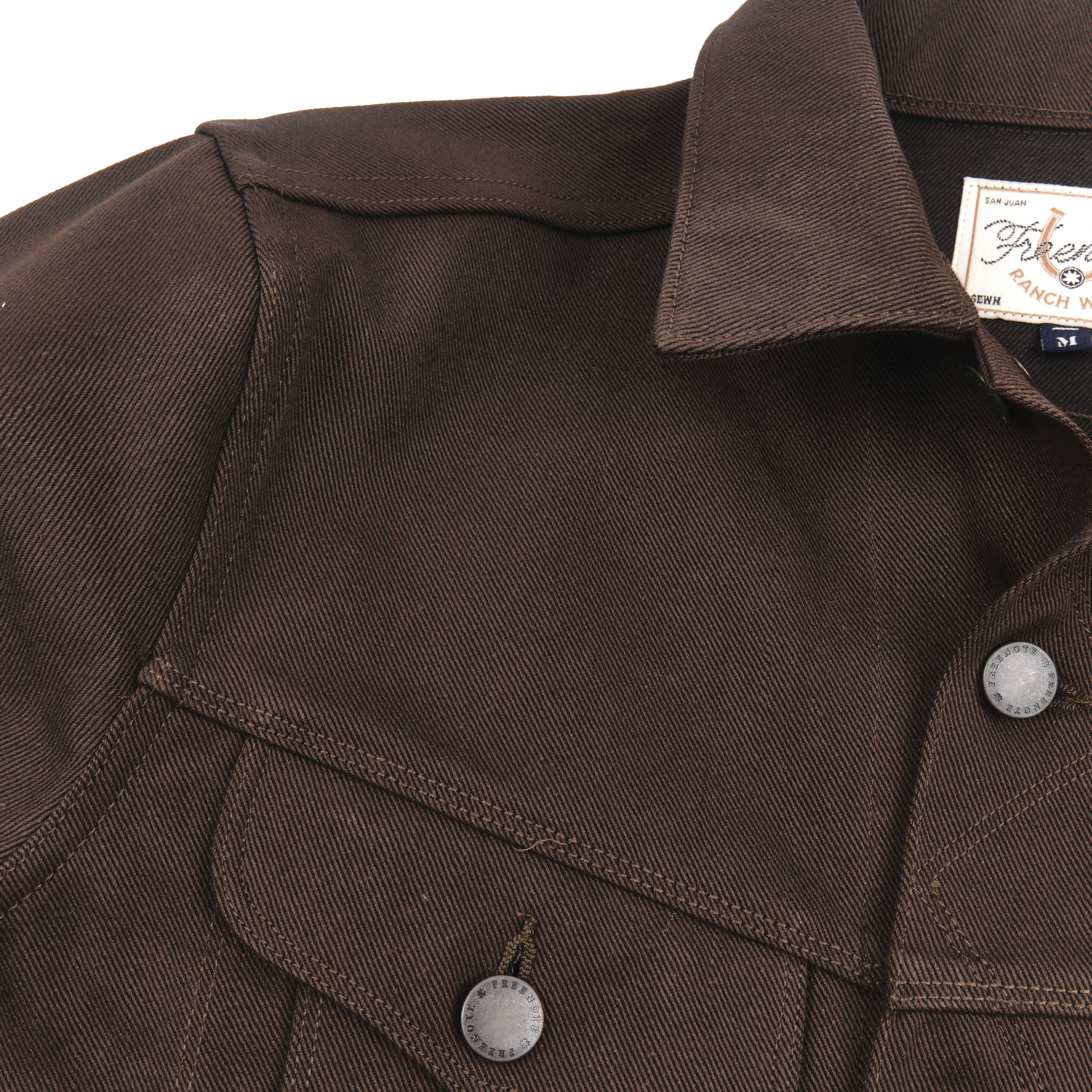 High Low 15 Ounce Dark Brown Denim Jacket - Image 11
