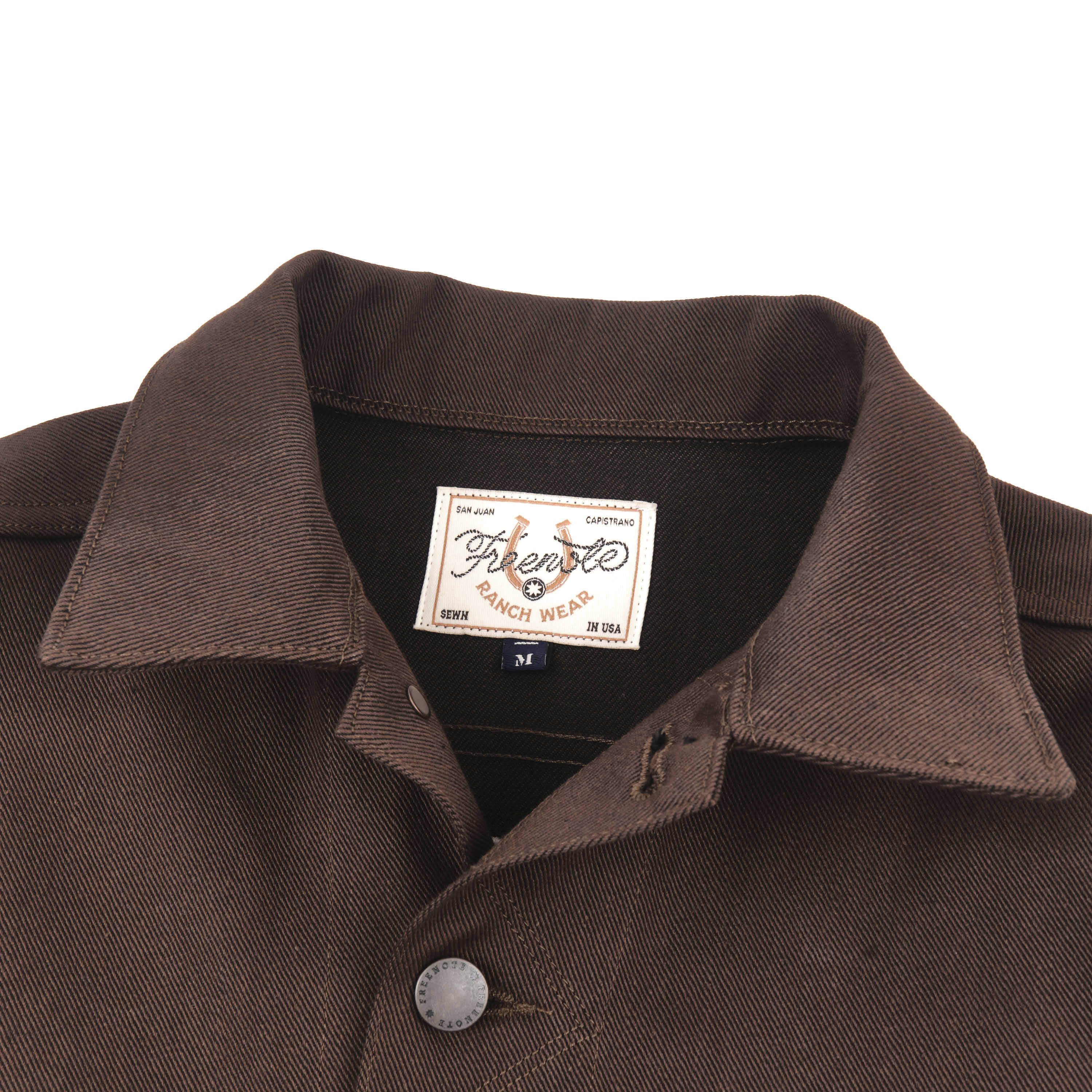 High Low 15 Ounce Dark Brown Denim Jacket - Image 3