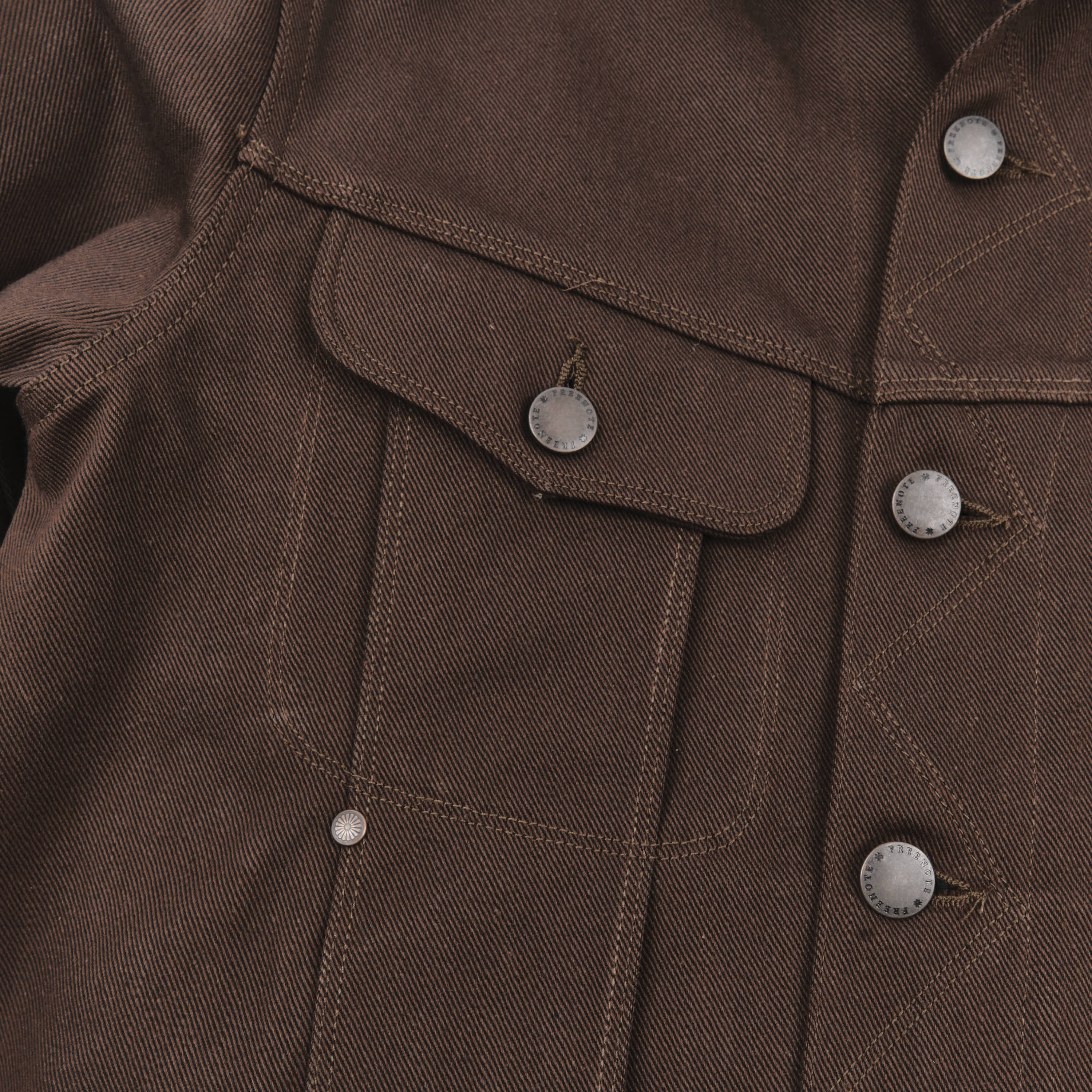 High Low 15 Ounce Dark Brown Denim Jacket - Image 4