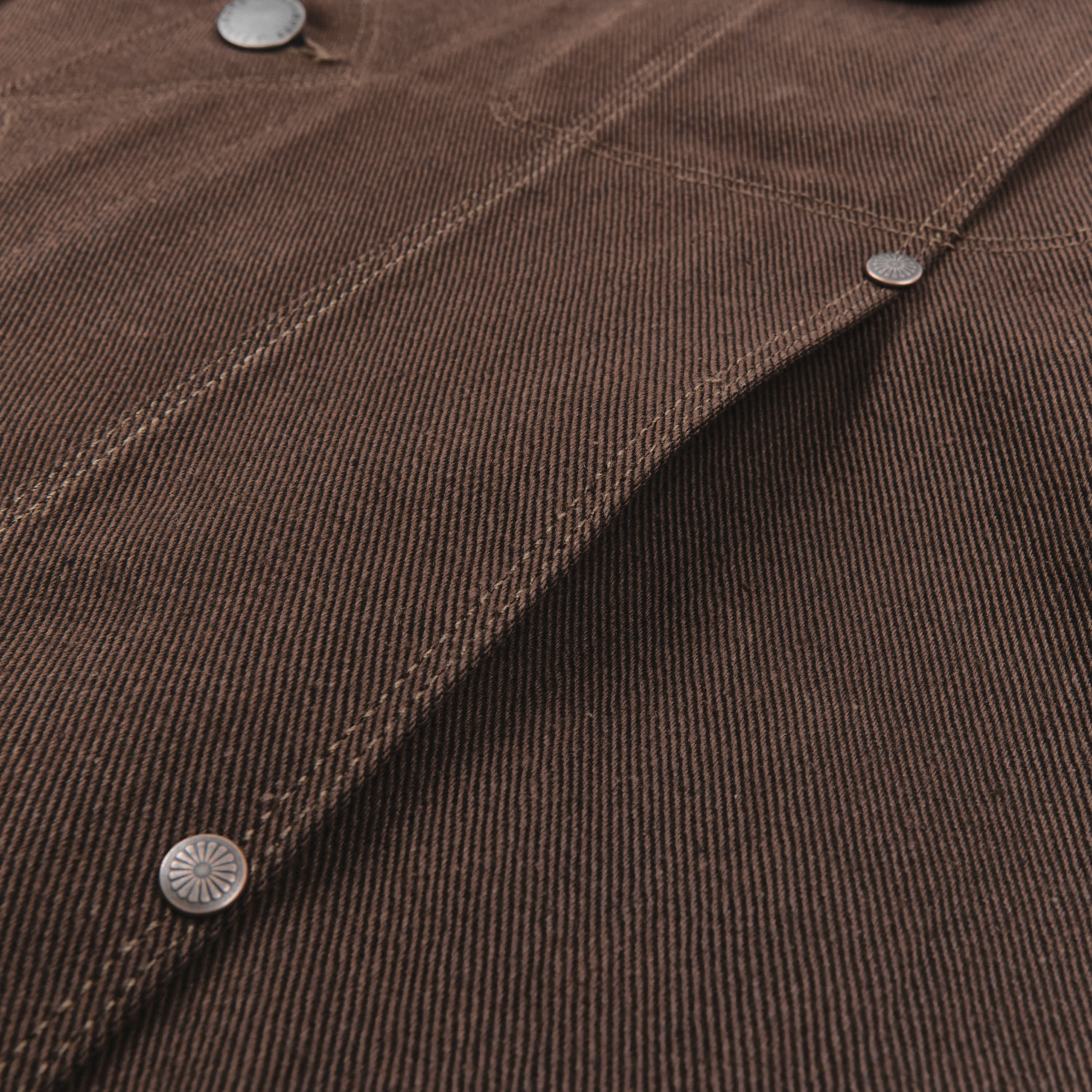 High Low 15 Ounce Dark Brown Denim Jacket - Image 7