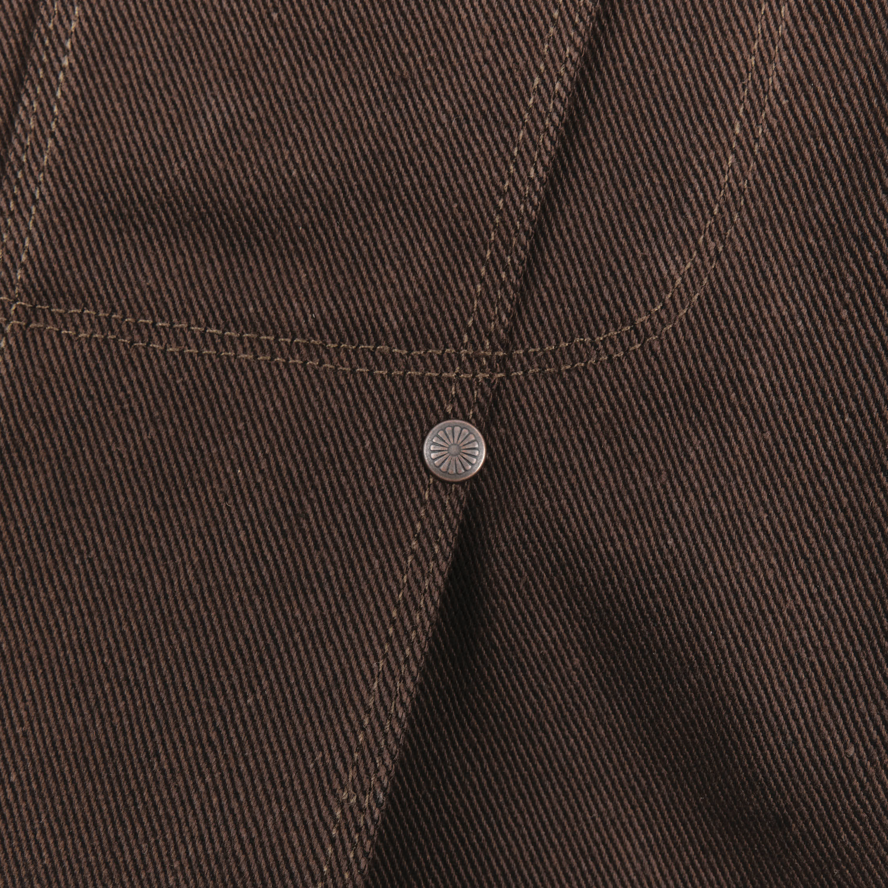High Low 15 Ounce Dark Brown Denim Jacket - Image 8