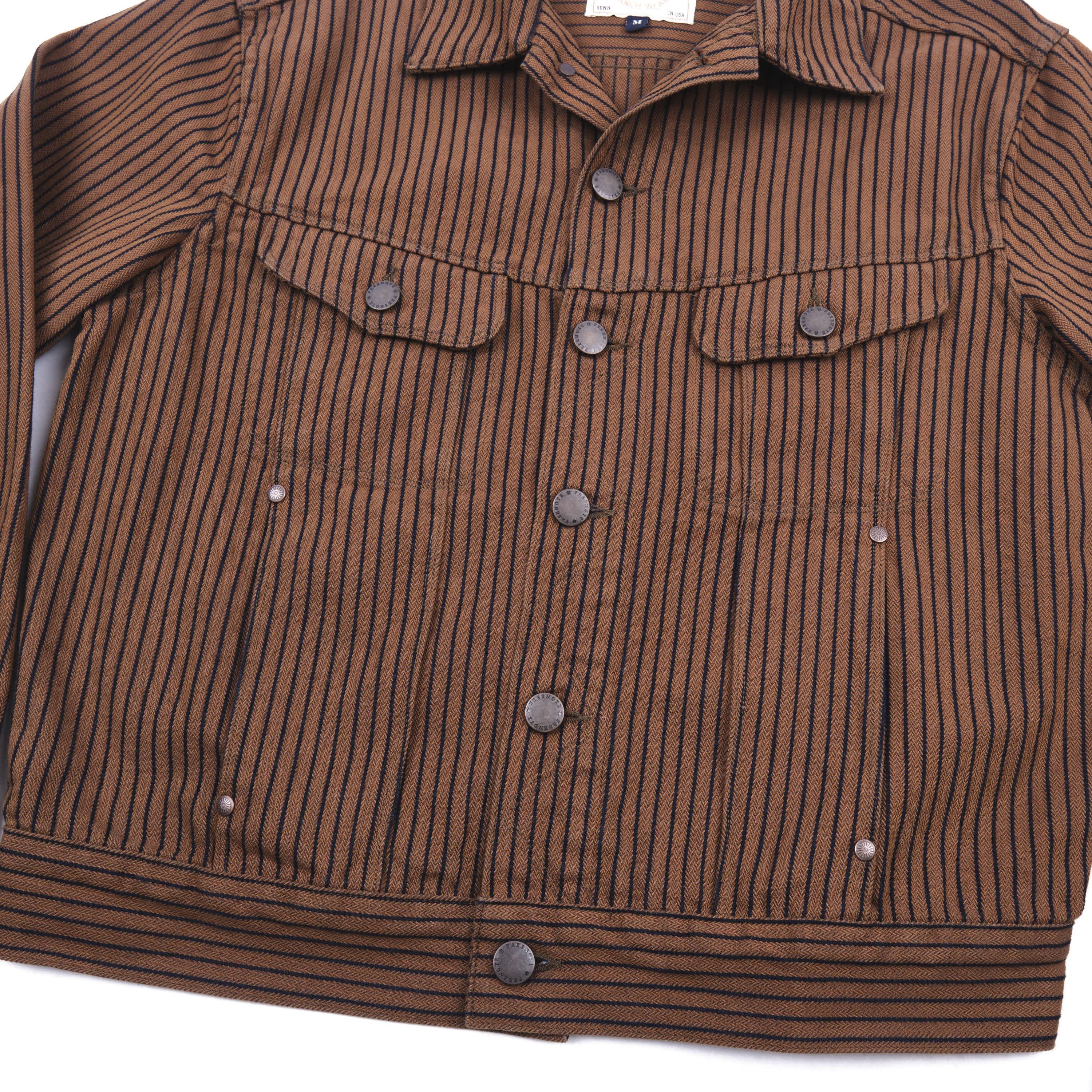 High Low Brown Herringbone Dobby Jacket - Image 4