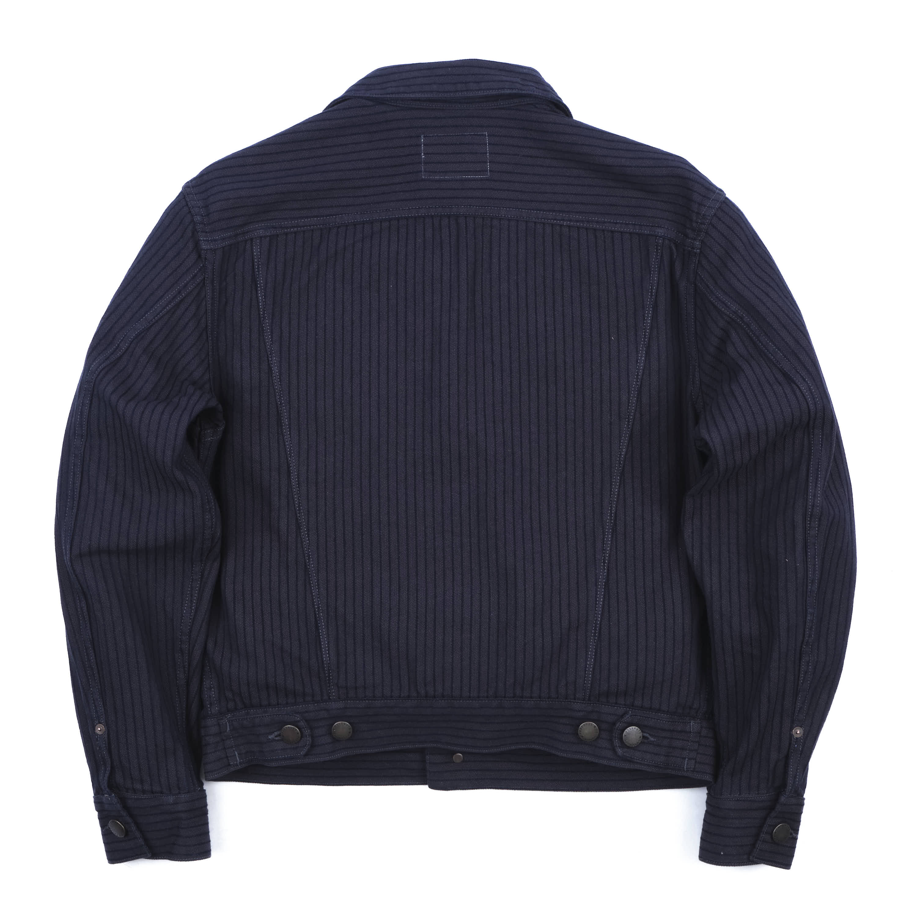 High Low Indigo Herringbone Dobby Jacket - Image 11