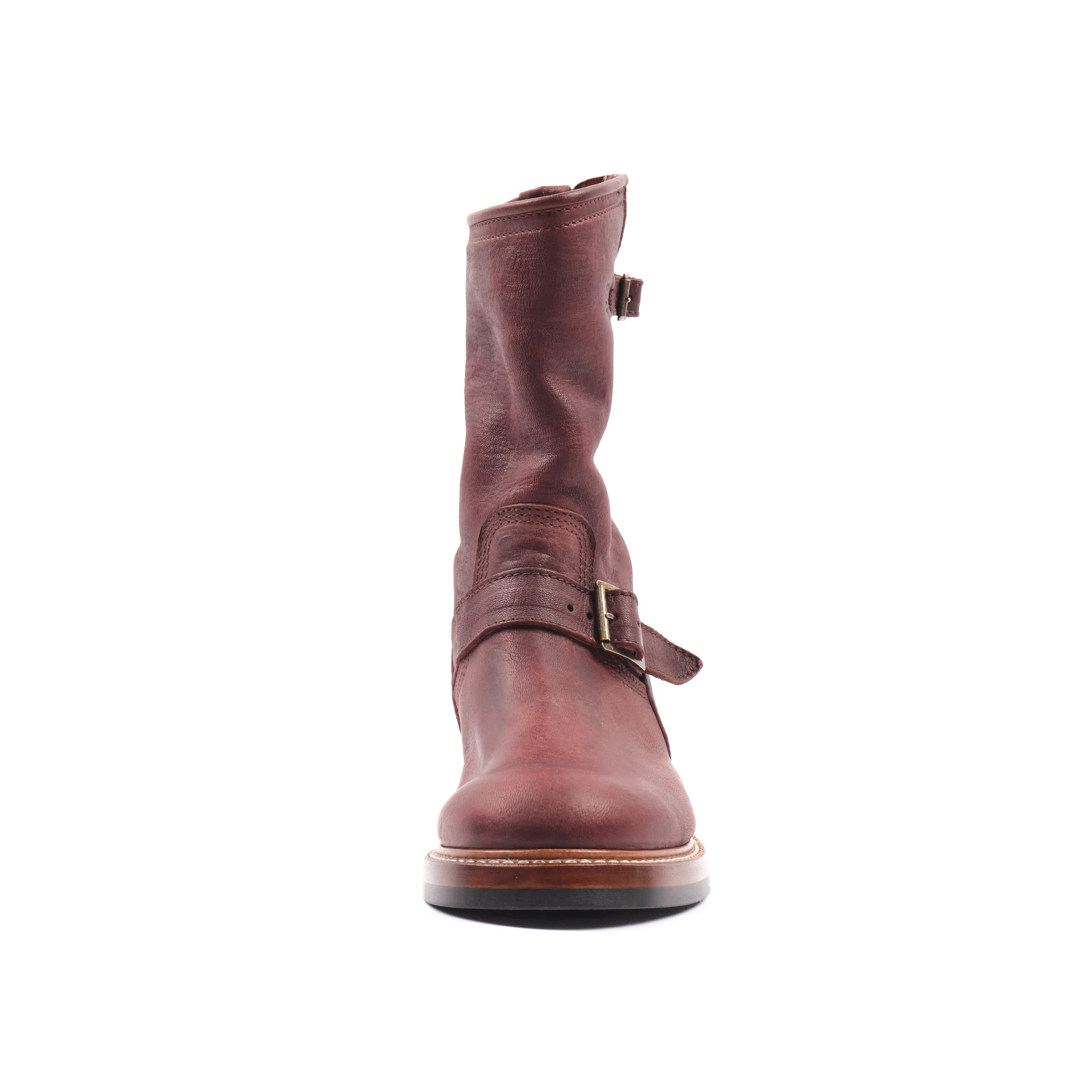 John Lofgren Wabash Engineer Boots Burnt Burgundy Ezo Deerskin - Image 4