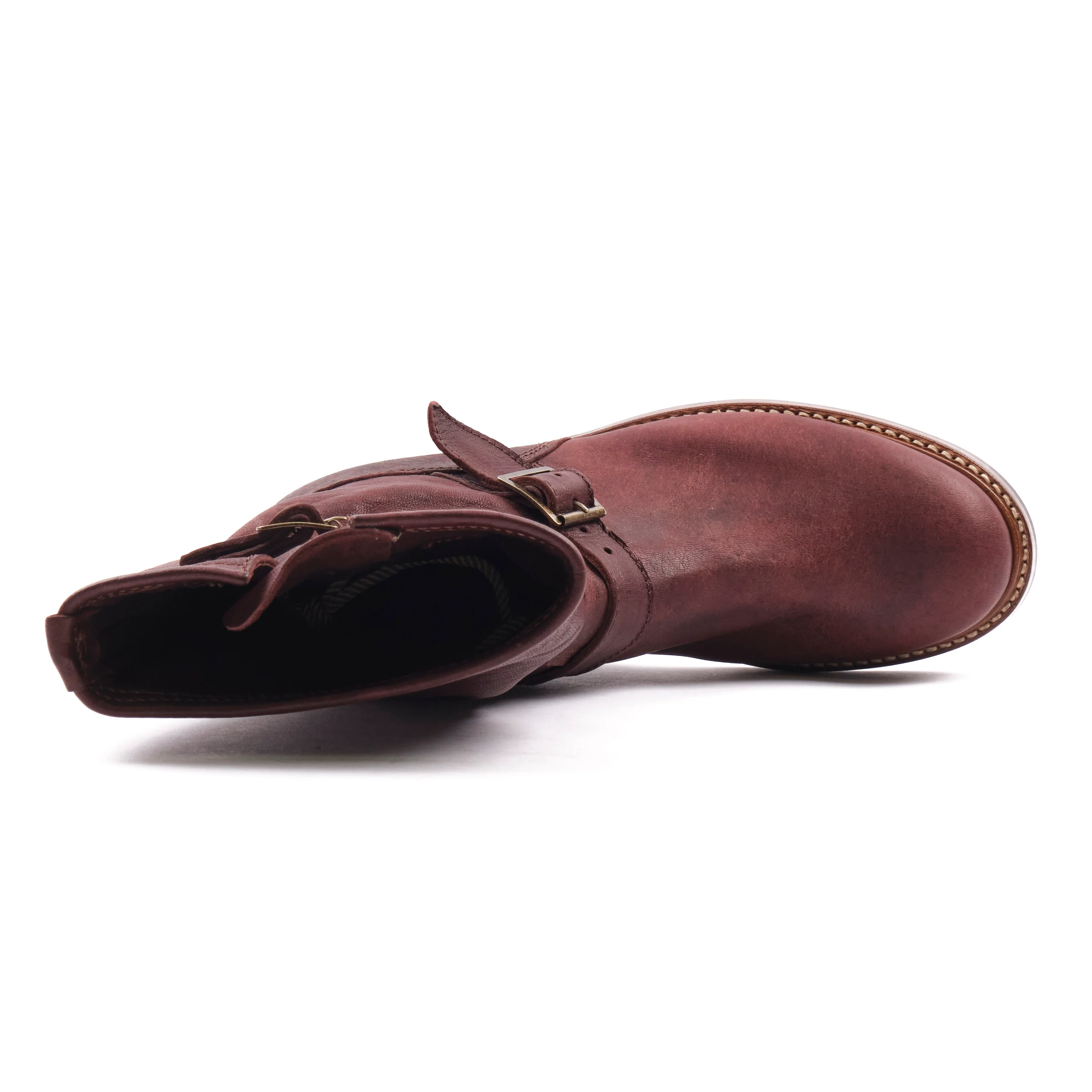 John Lofgren Wabash Engineer Boots Burnt Burgundy Ezo Deerskin - Image 6
