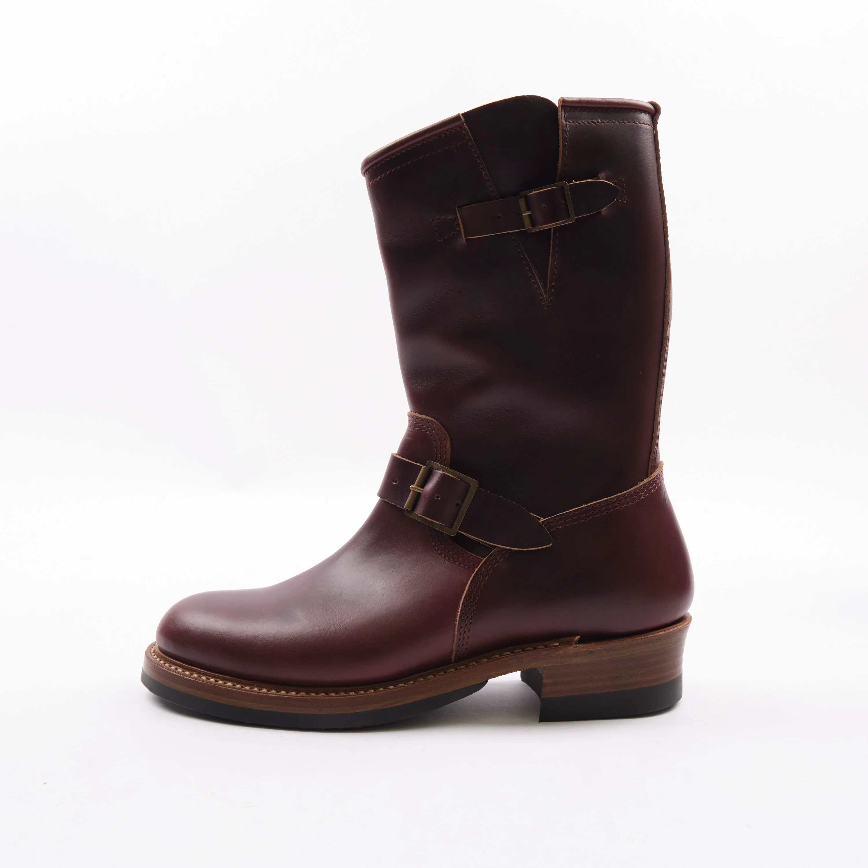 John Lofgren Wabash Engineer Boots Horween Chromexcel Burgundy - Image 3