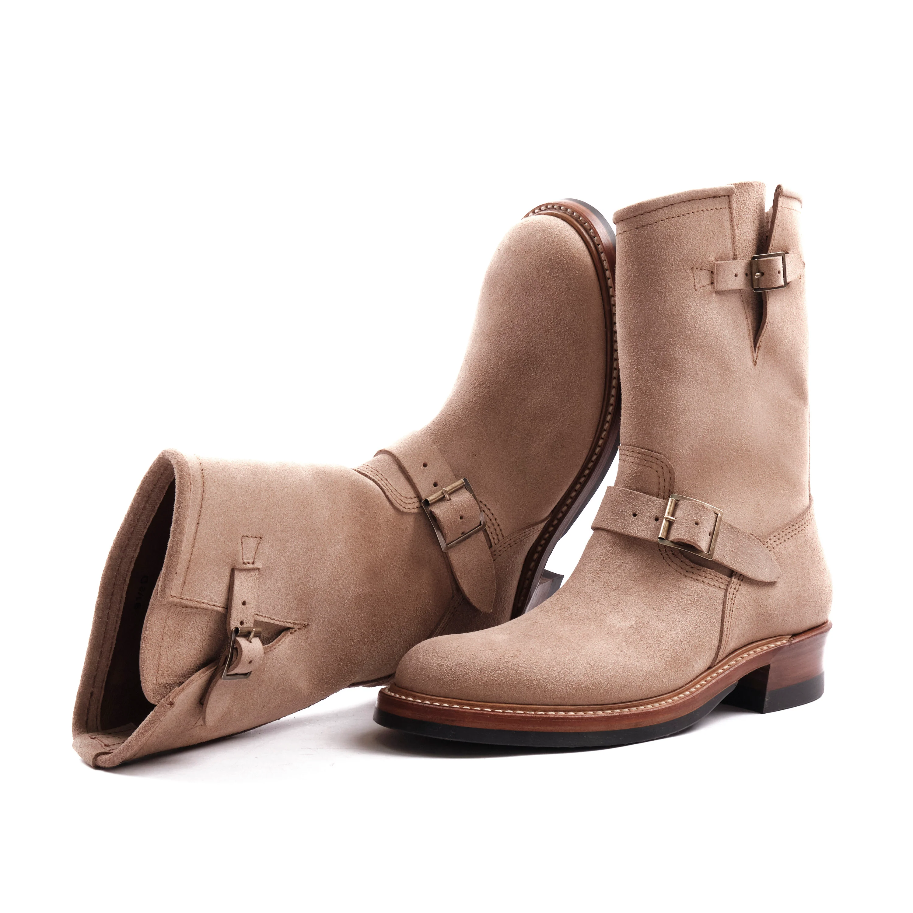 John Lofgren Wabash Engineer Boots - Horween Natural Roughout - Image 2