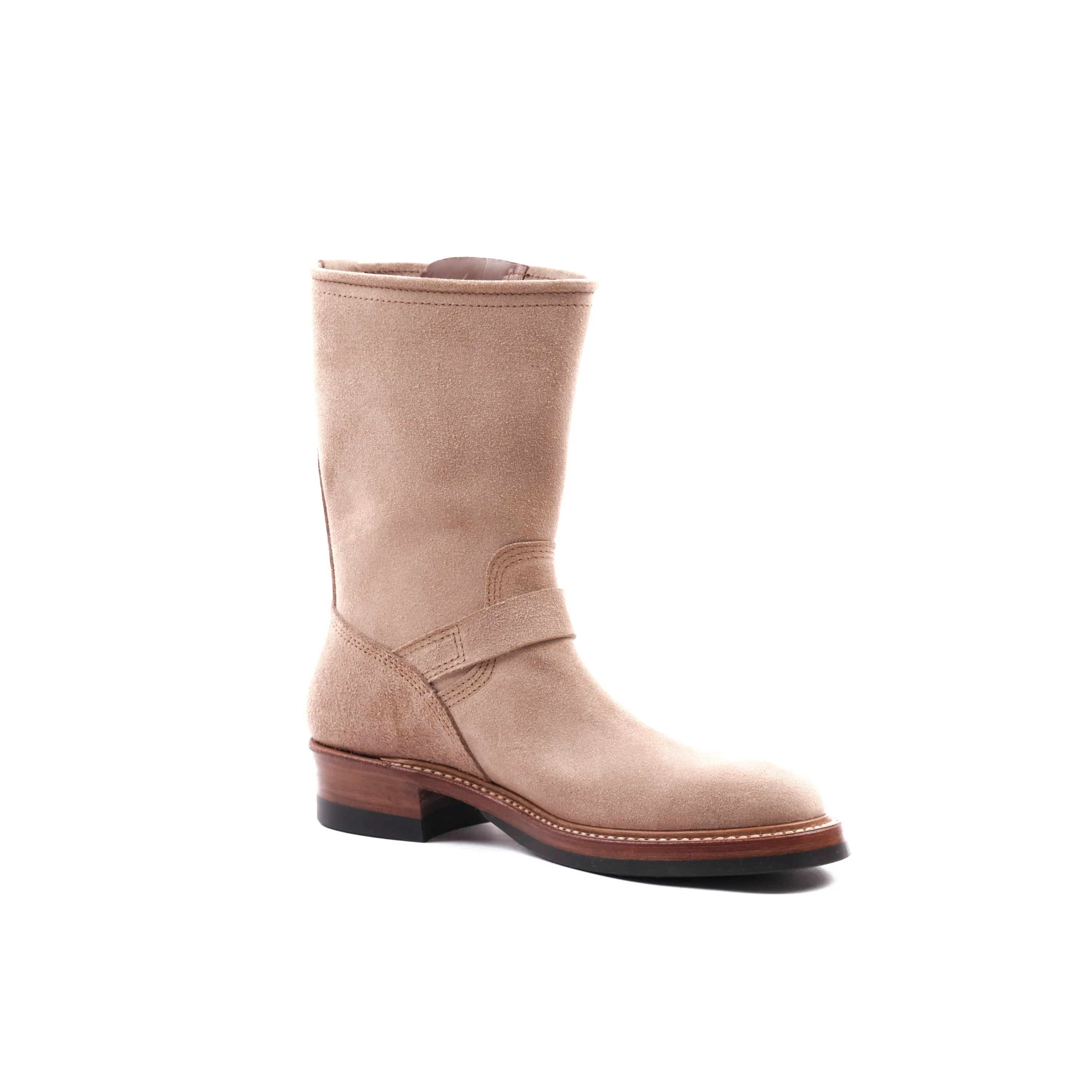 John Lofgren Wabash Engineer Boots - Horween Natural Roughout - Image 5